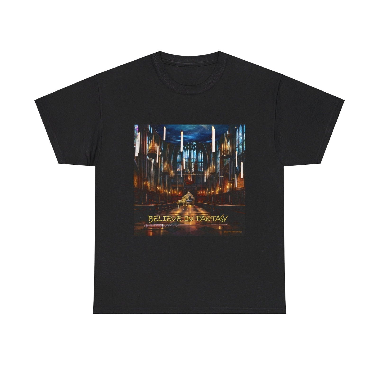 Believe In Fantasy Unisex Heavy Cotton Tee - S - Mart Shop Smart Treasures