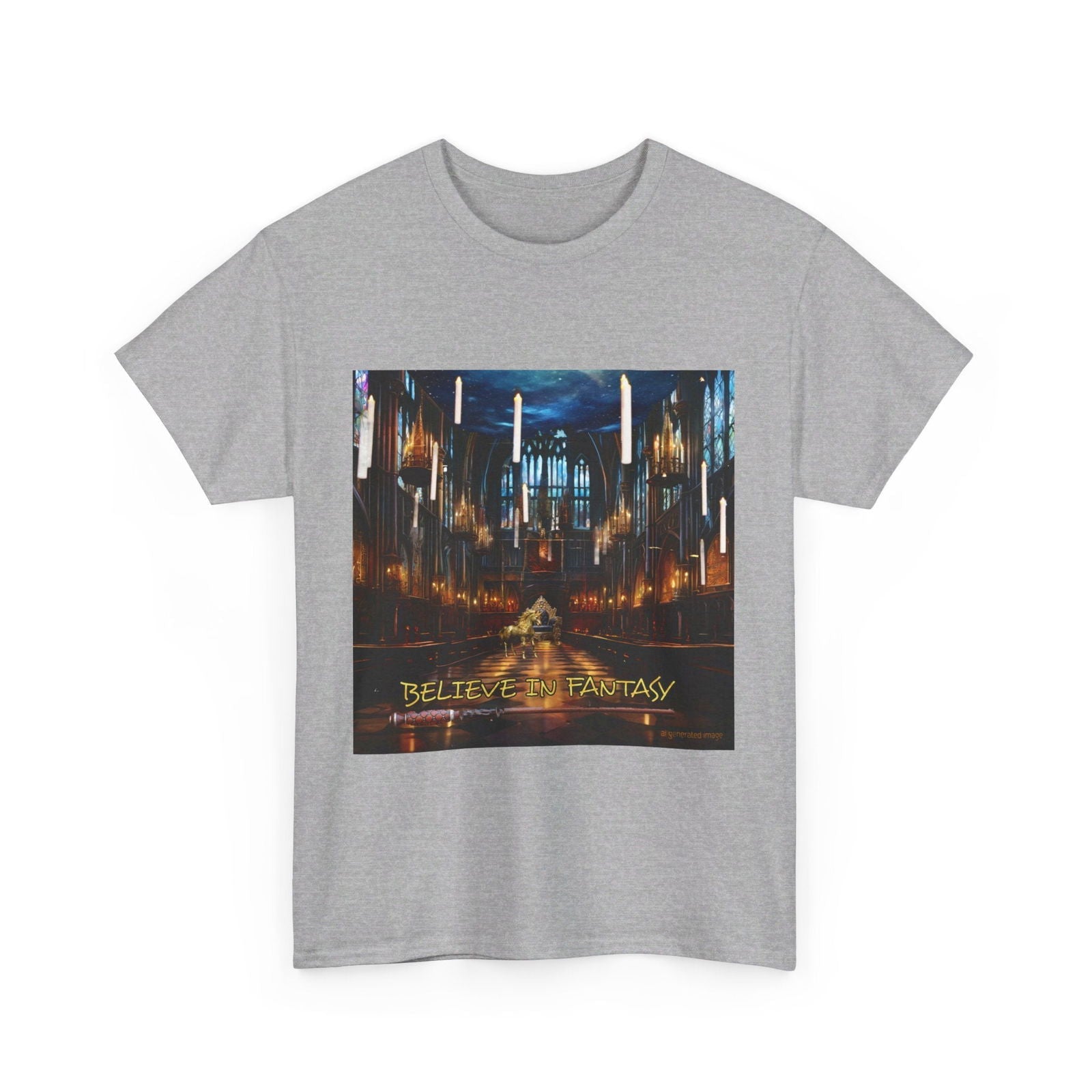 Believe In Fantasy Unisex Heavy Cotton Tee - S - Mart Shop Smart Treasures