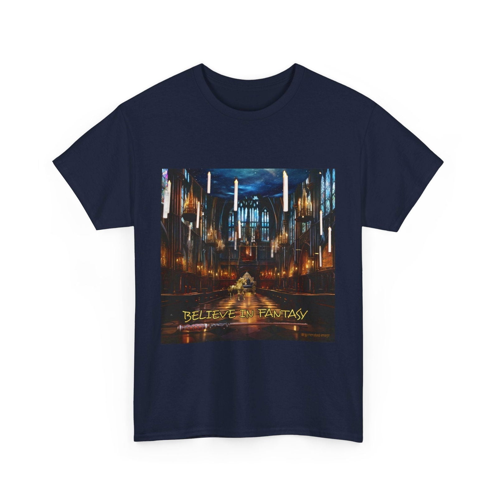 Believe In Fantasy Unisex Heavy Cotton Tee - S - Mart Shop Smart Treasures