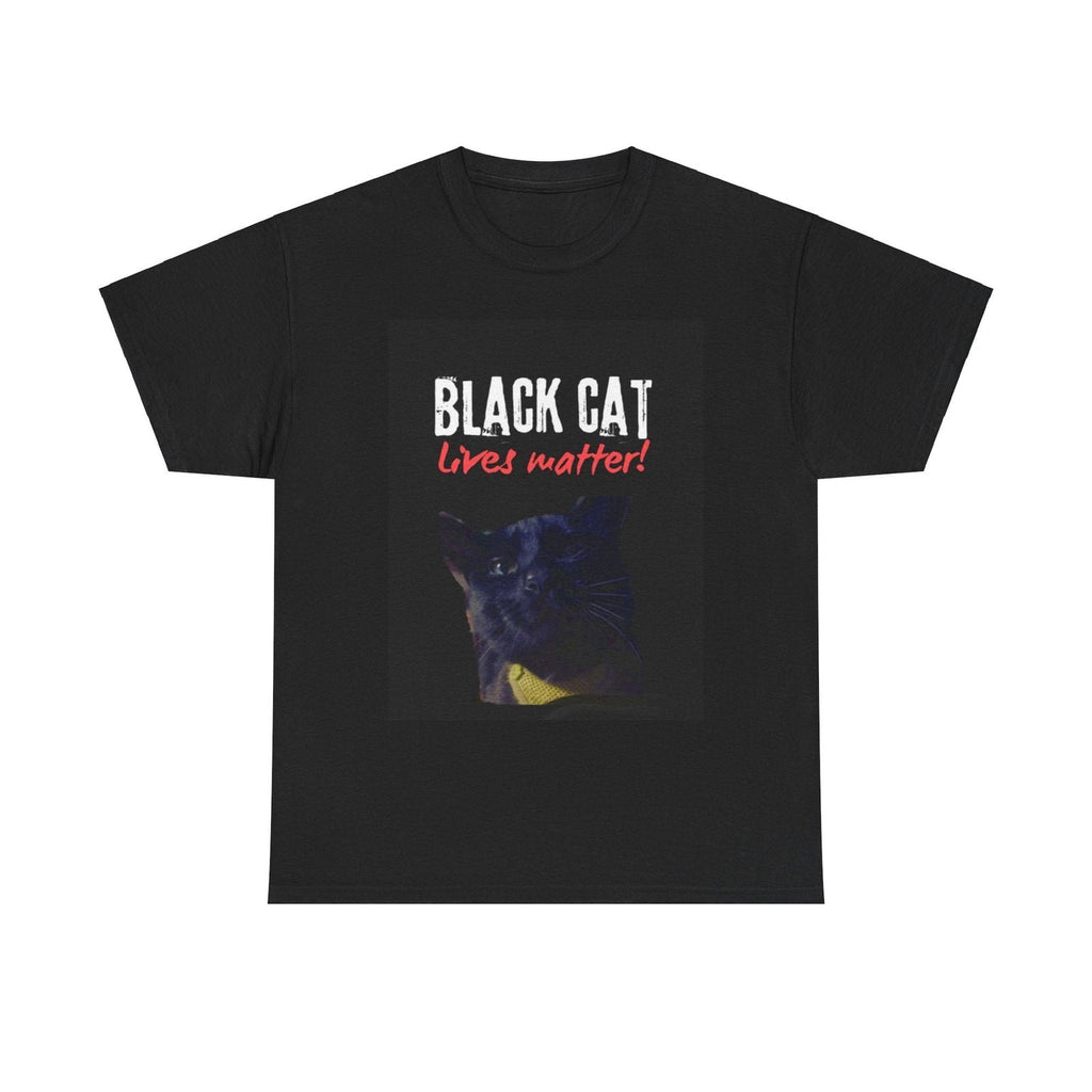 Black Cat Lives Matter Unisex Heavy Cotton Tee - S - Mart Shop Smart Treasures