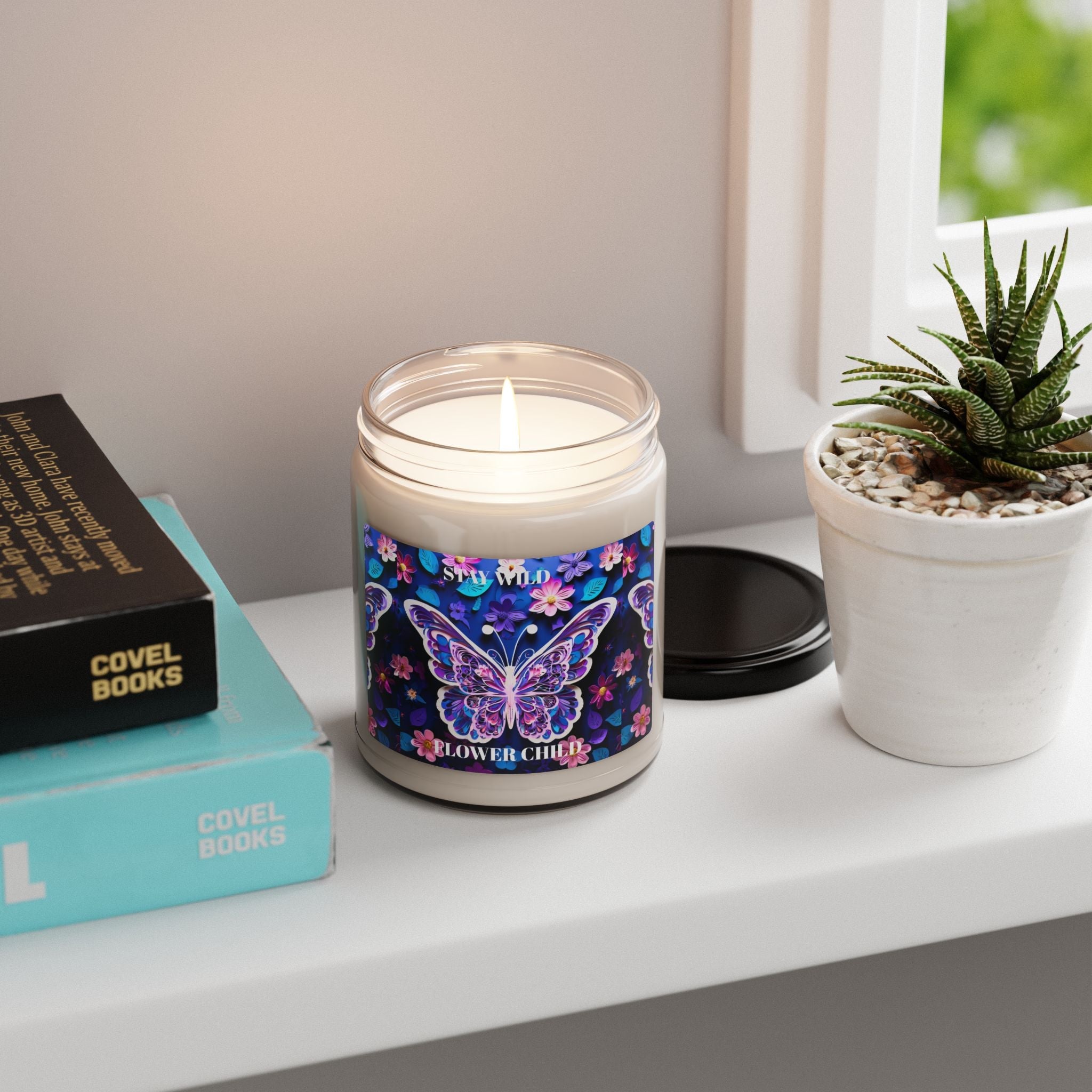 Butterfly Flower Child Scented Soy Candle - Stay Wild, 9oz - S-Mart Shop Smart Treasures