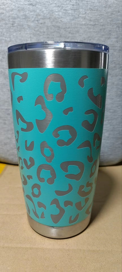 Laser Leopard Print Stainless Steel Insulated Mug