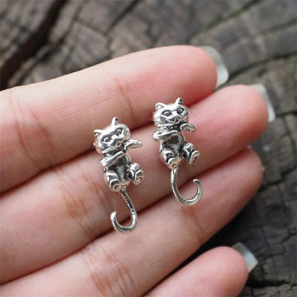 Kitten Interspersed Earrings Personality Hanging On Back Of Ear Animal Earrings