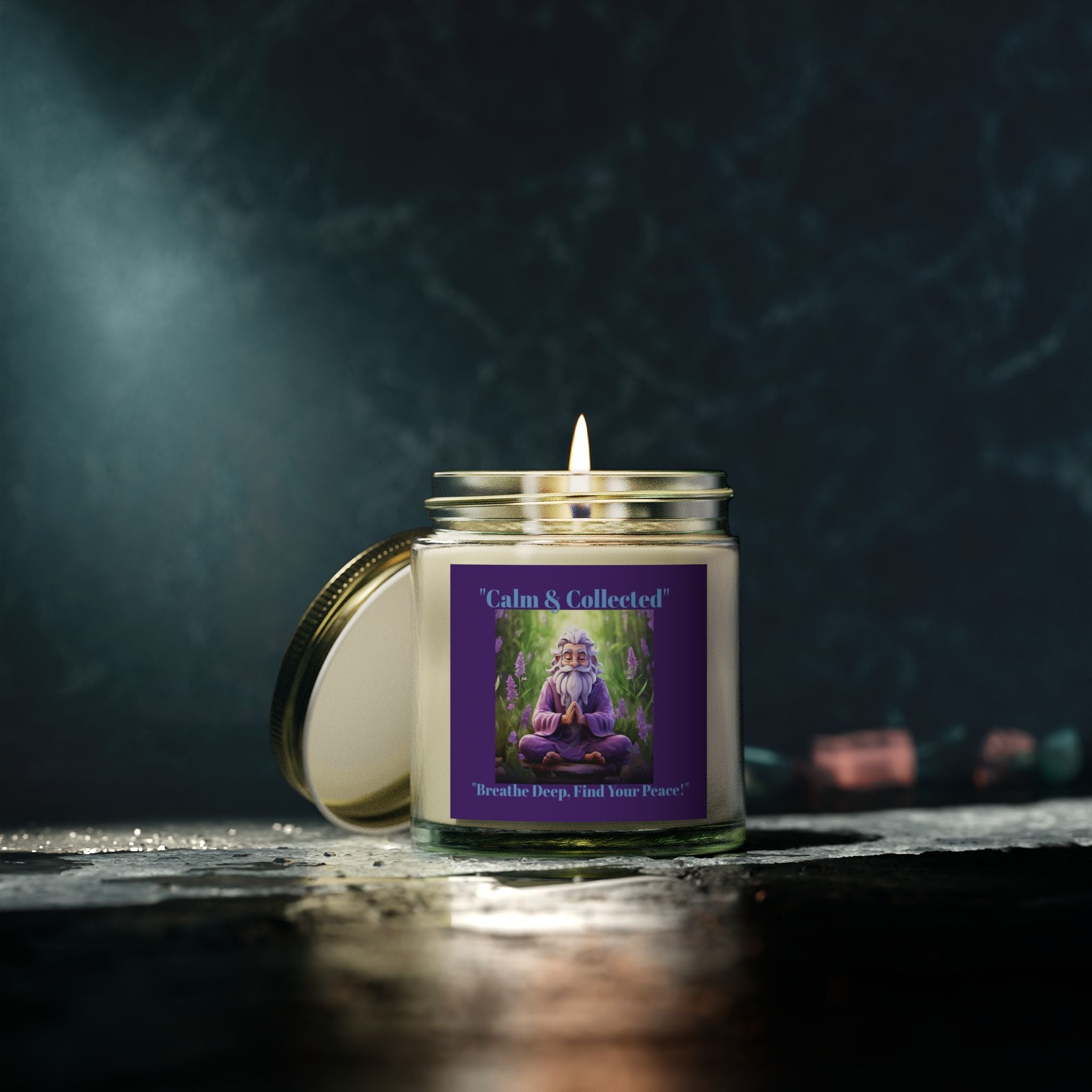 Calm & Collected Scented Candle - Coconut Apricot Wax (4oz, 9oz) - Breathe Deep, Find Your Peace! - S-Mart Shop Smart Treasures