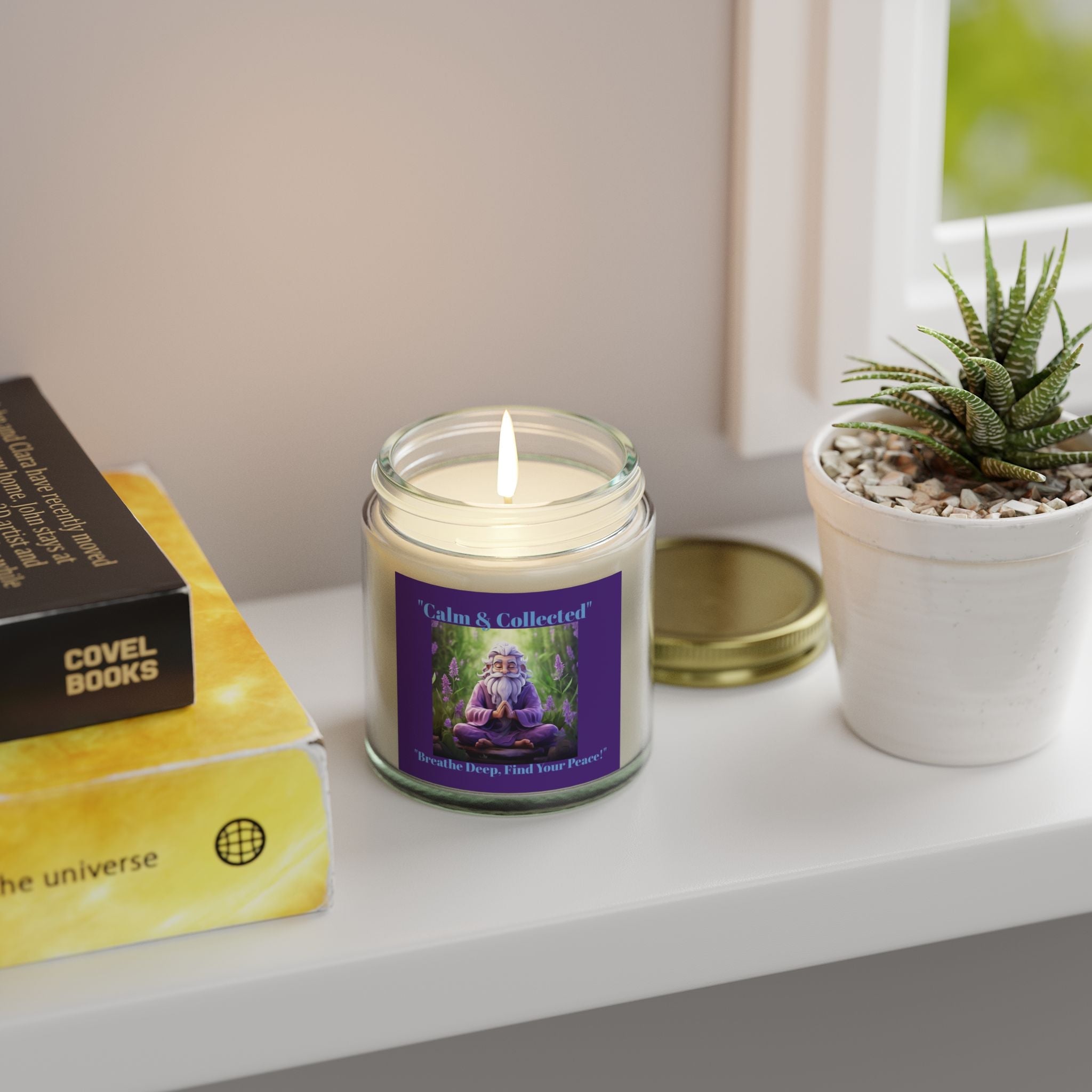 Calm & Collected Scented Candle - Coconut Apricot Wax (4oz, 9oz) - Breathe Deep, Find Your Peace! - S-Mart Shop Smart Treasures