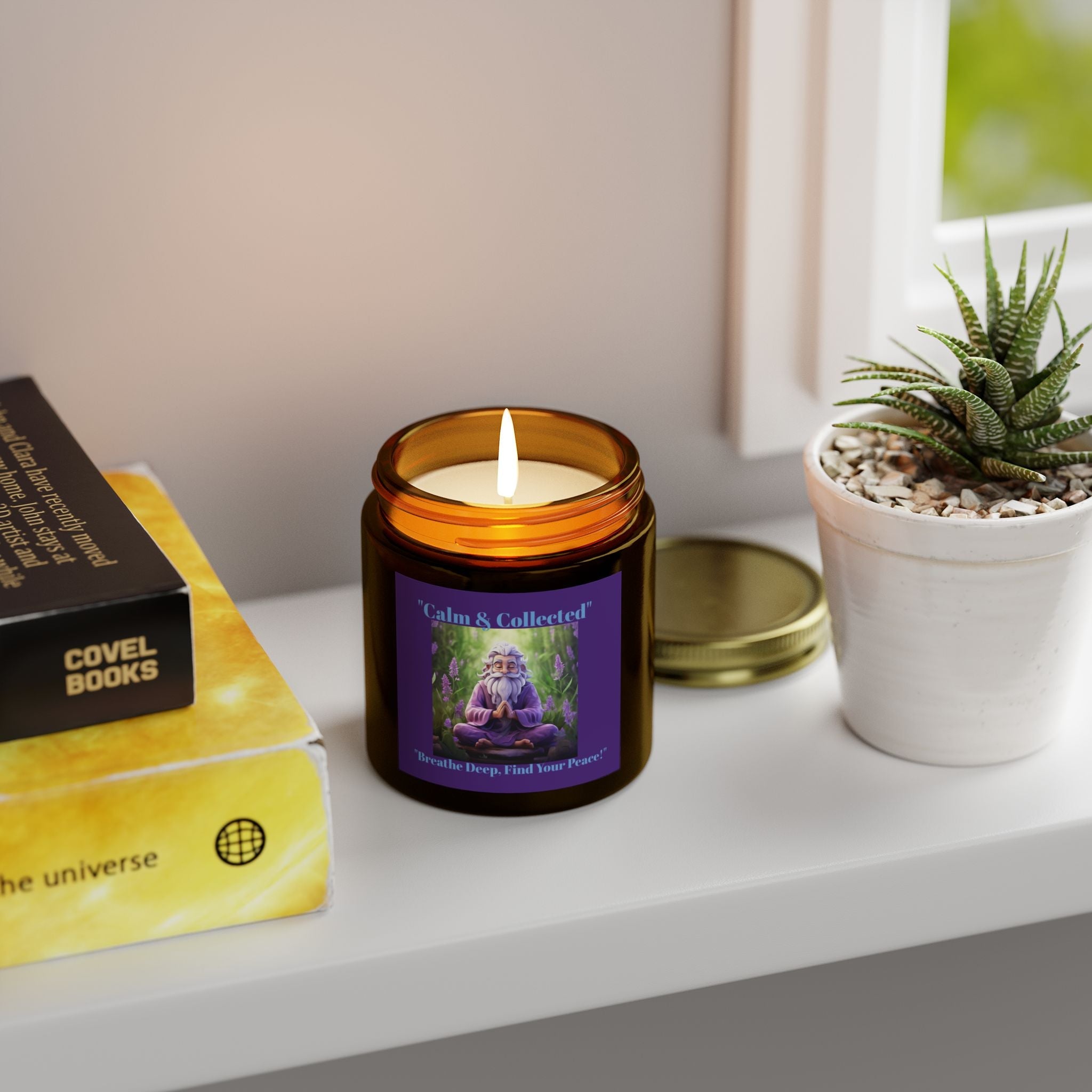 Calm & Collected Scented Candle - Coconut Apricot Wax (4oz, 9oz) - Breathe Deep, Find Your Peace! - S-Mart Shop Smart Treasures