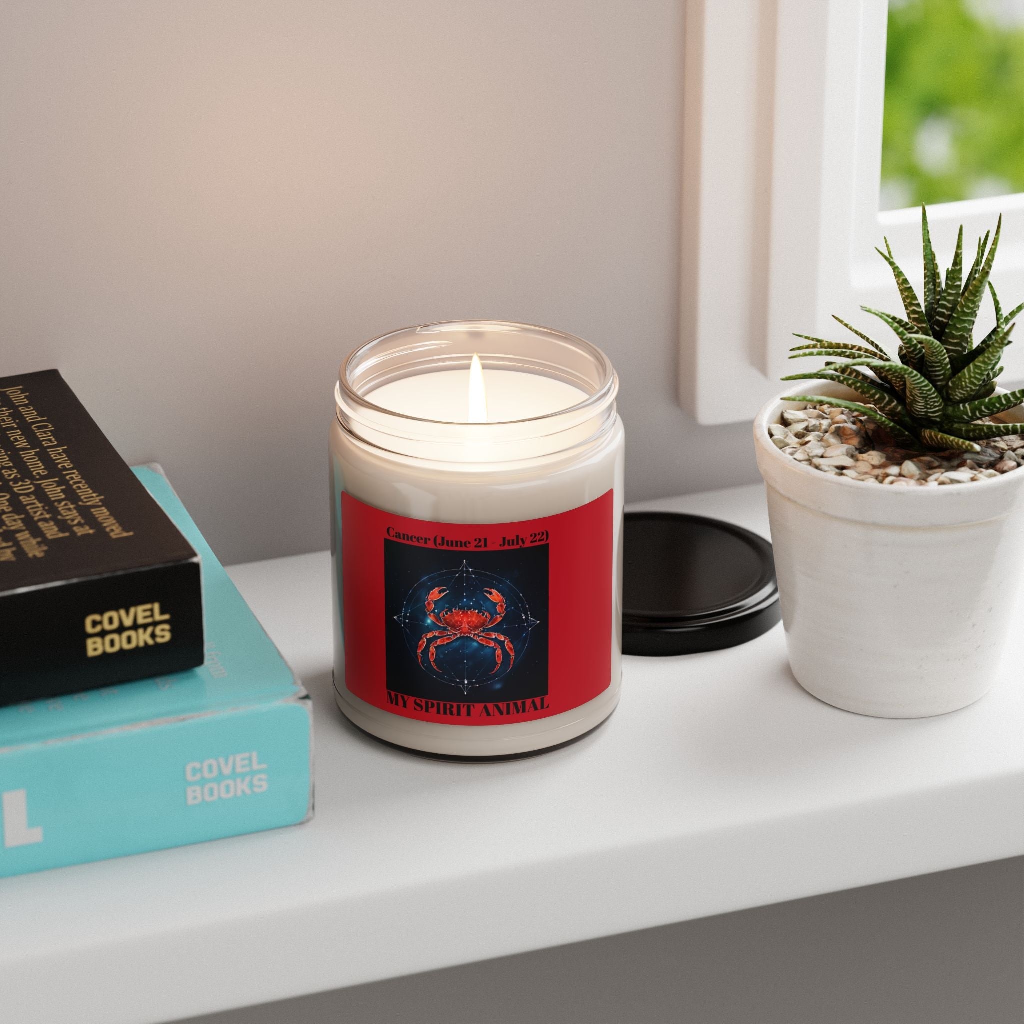 Cancer Zodiac Scented Soy Candle - 9oz - Astrological Gift for Cancer Birthdays - S-Mart Shop Smart Treasures