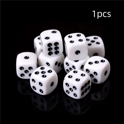 White All Black Dot 12MM Rounded Dice