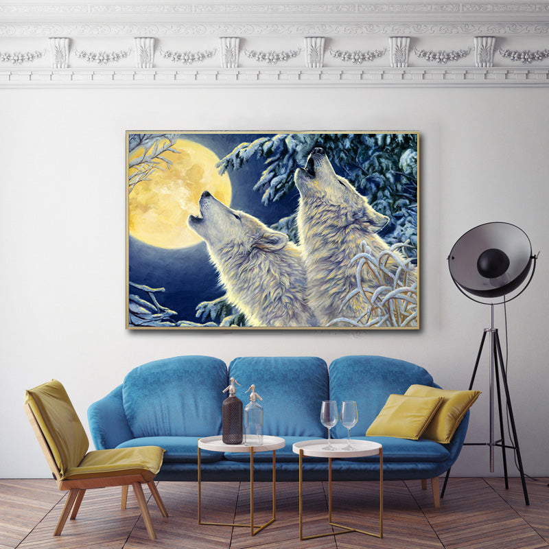 Howling Wolf Round Diamond Painting