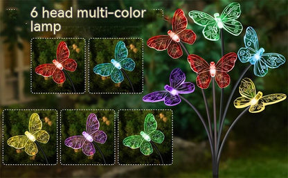 Solar Butterfly Outdoor Yard Lamp