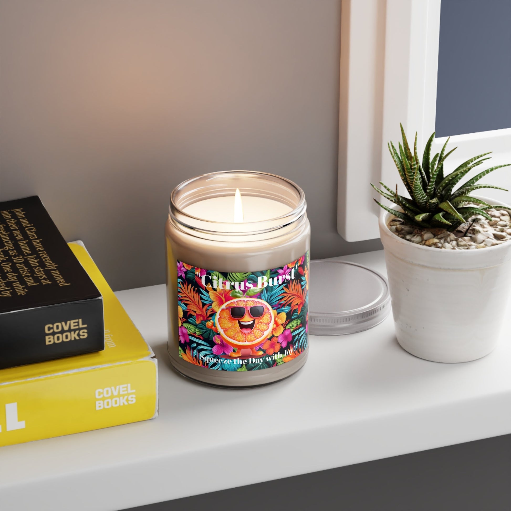 Citrus Burst Scented Candle - 9oz Tropical Vibe, Perfect for Home Relaxation and Gifting - S-Mart Shop Smart Treasures