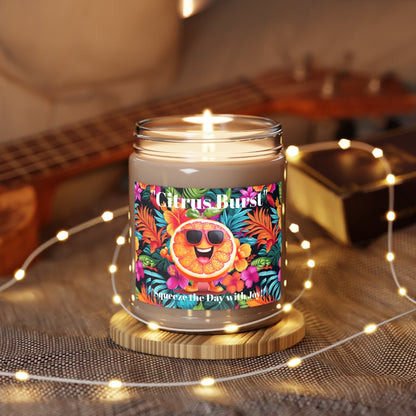 Citrus Burst Scented Candle - 9oz Tropical Vibe, Perfect for Home Relaxation and Gifting - S-Mart Shop Smart Treasures