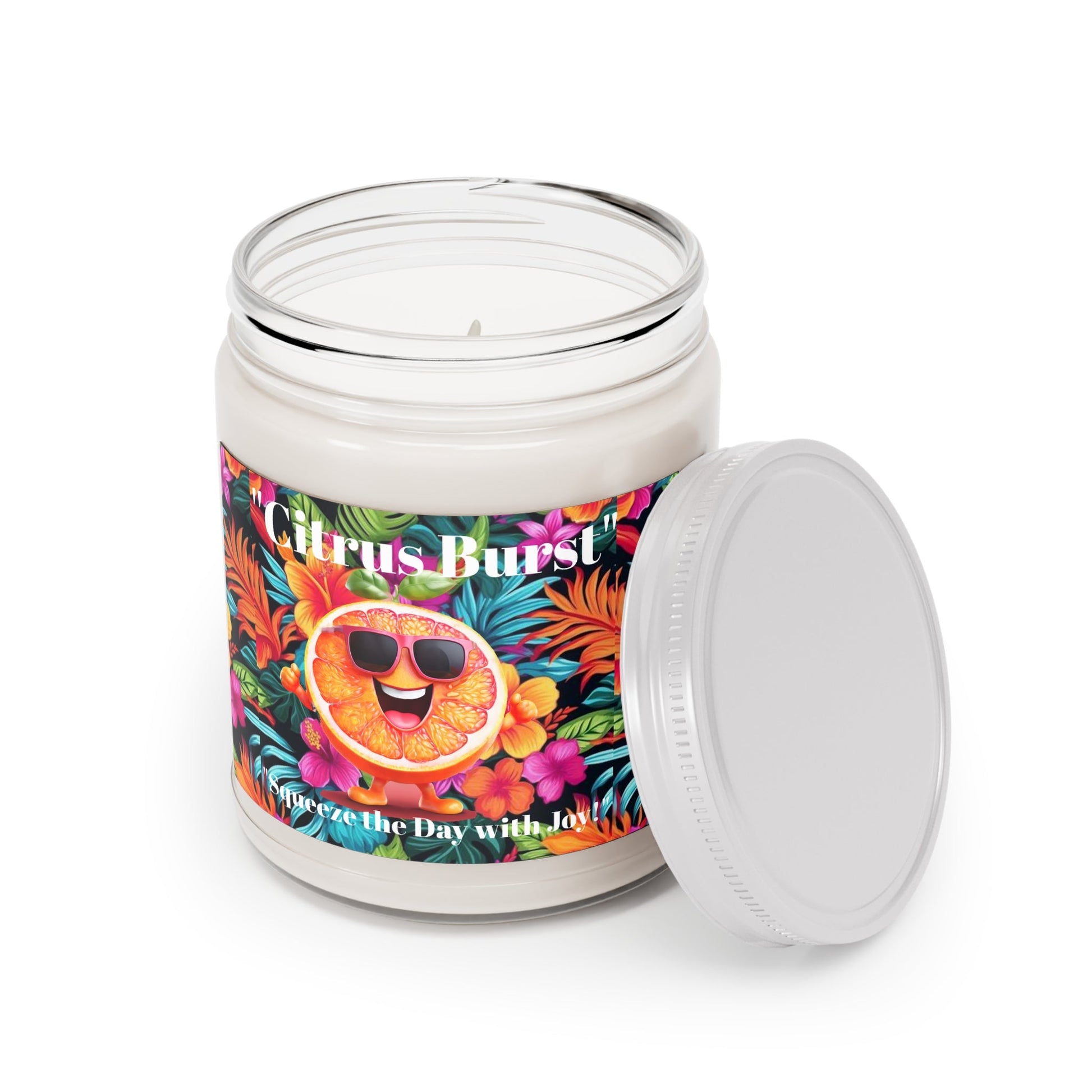 Citrus Burst Scented Candle - 9oz Tropical Vibe, Perfect for Home Relaxation and Gifting - S-Mart Shop Smart Treasures