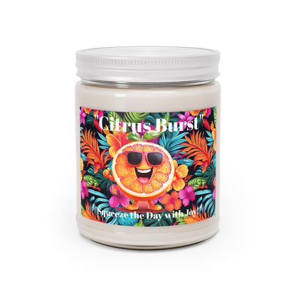 Citrus Burst Scented Candle - 9oz Tropical Vibe, Perfect for Home Relaxation and Gifting - S-Mart Shop Smart Treasures