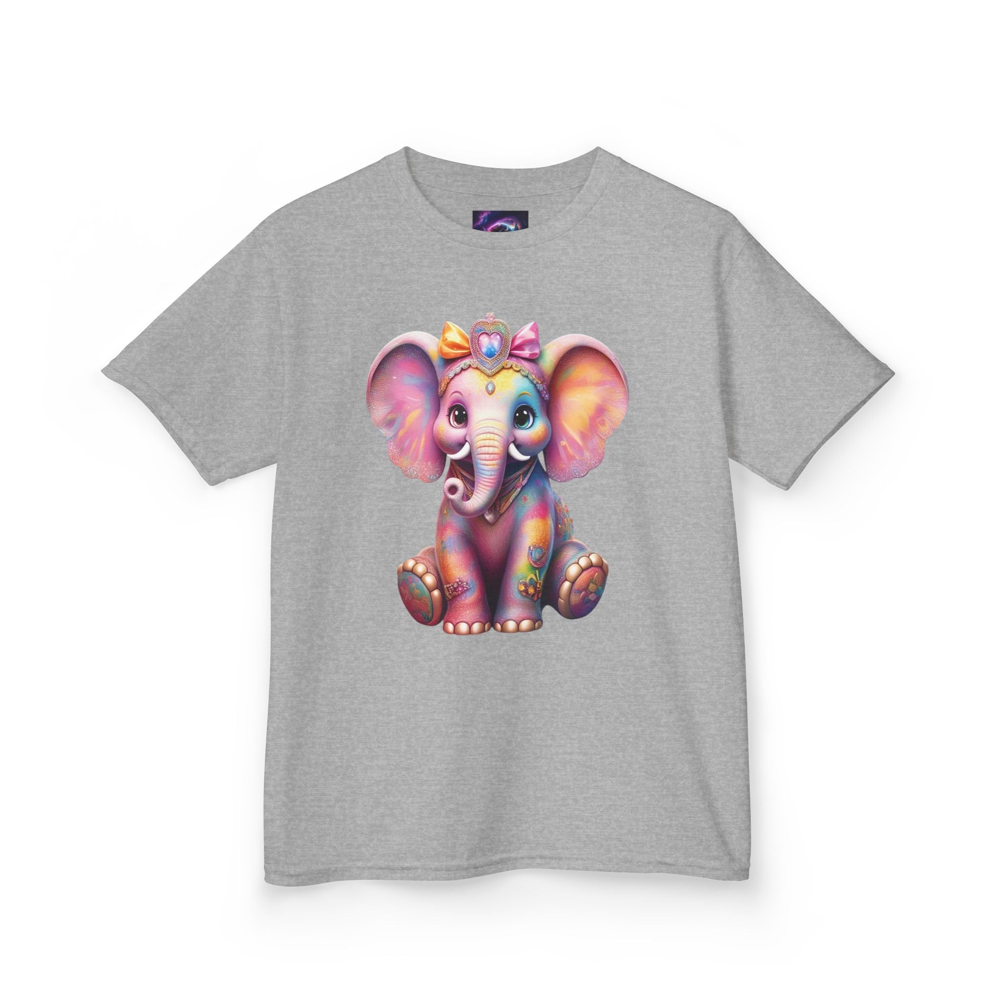 Colorful Elephant Kids Heavy Cotton Tee for Playful Adventures - S-Mart Shop Smart Treasures