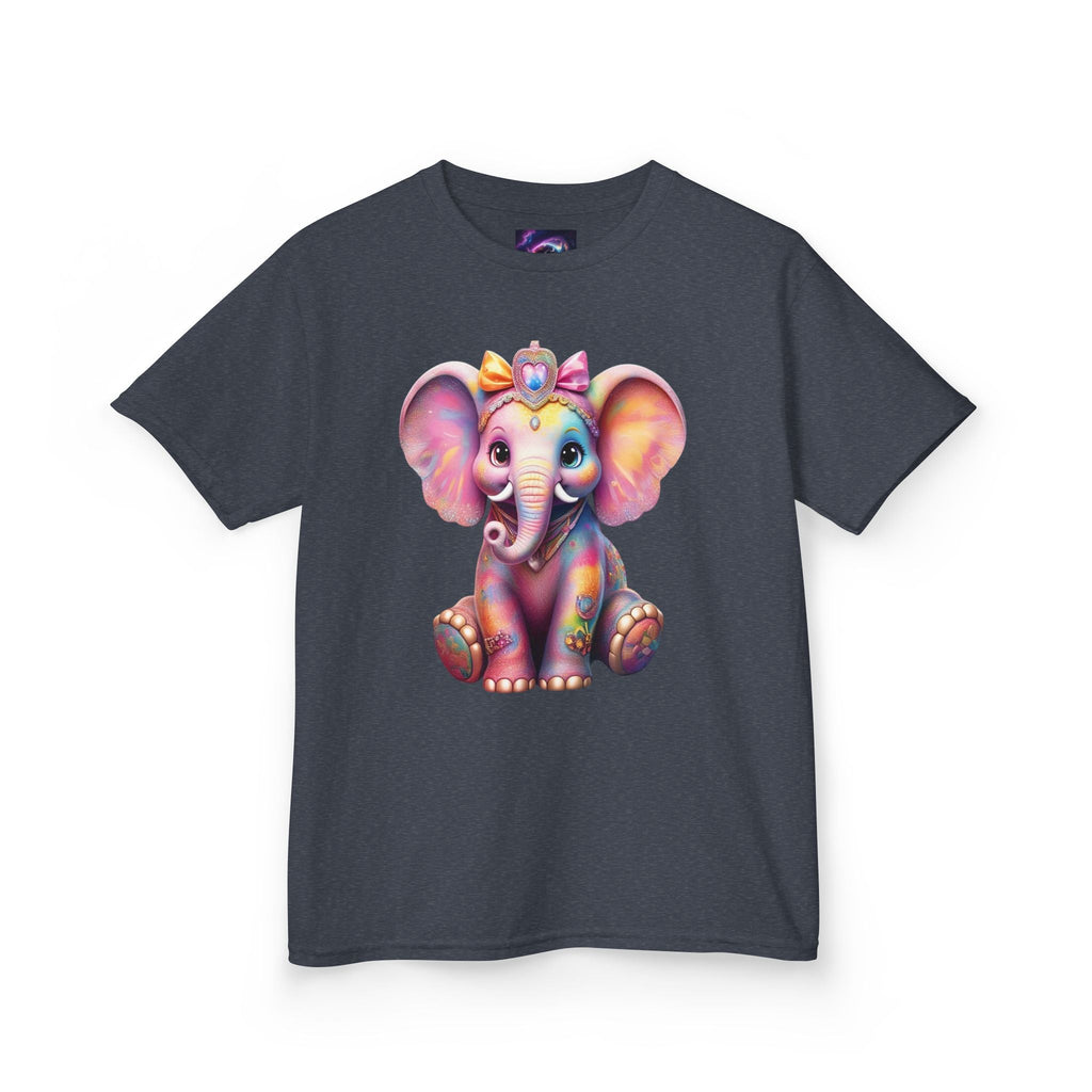 Colorful Elephant Kids Heavy Cotton Tee for Playful Adventures - S-Mart Shop Smart Treasures