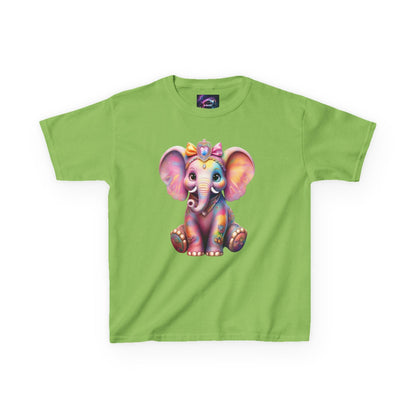 Colorful Elephant Kids Heavy Cotton Tee for Playful Adventures - S-Mart Shop Smart Treasures