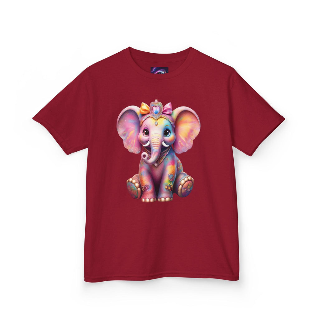Colorful Elephant Kids Heavy Cotton Tee for Playful Adventures - S-Mart Shop Smart Treasures
