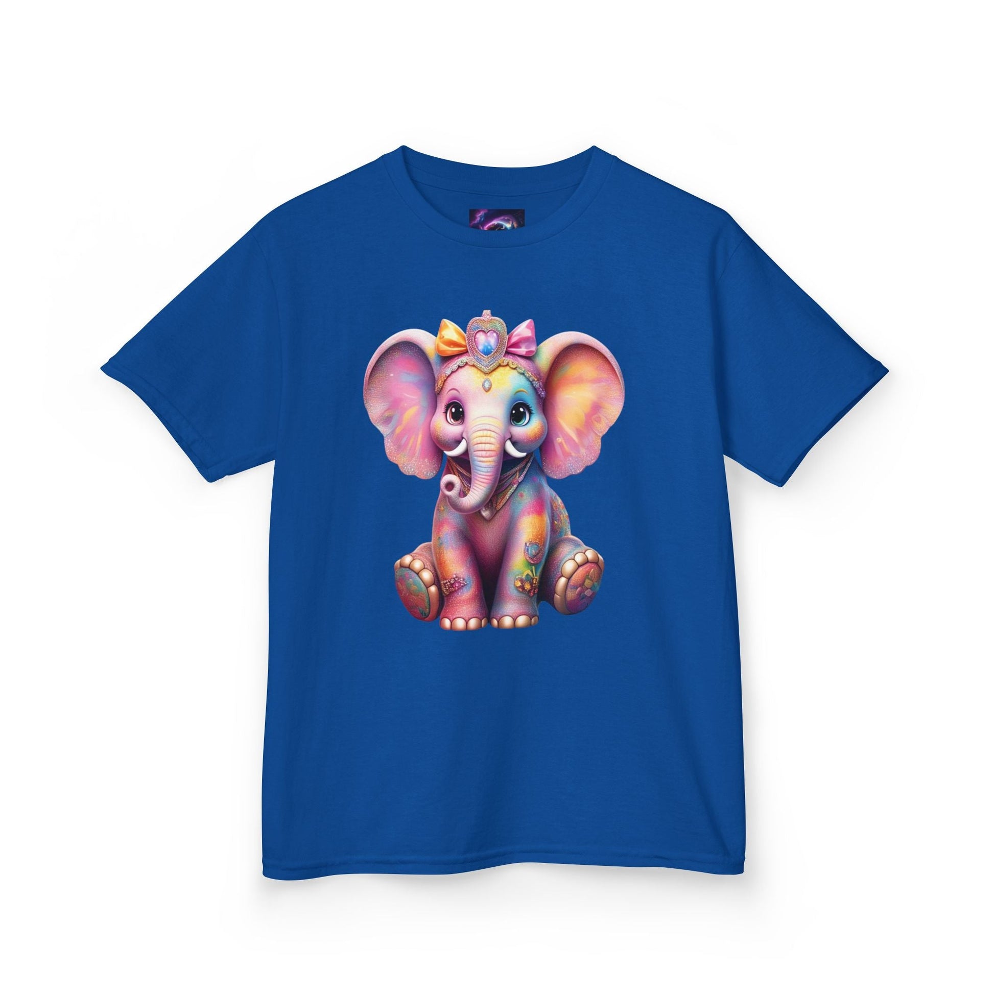 Colorful Elephant Kids Heavy Cotton Tee for Playful Adventures - S-Mart Shop Smart Treasures