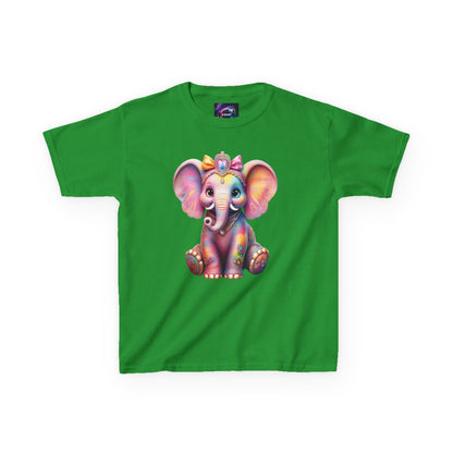 Colorful Elephant Kids Heavy Cotton Tee for Playful Adventures - S-Mart Shop Smart Treasures