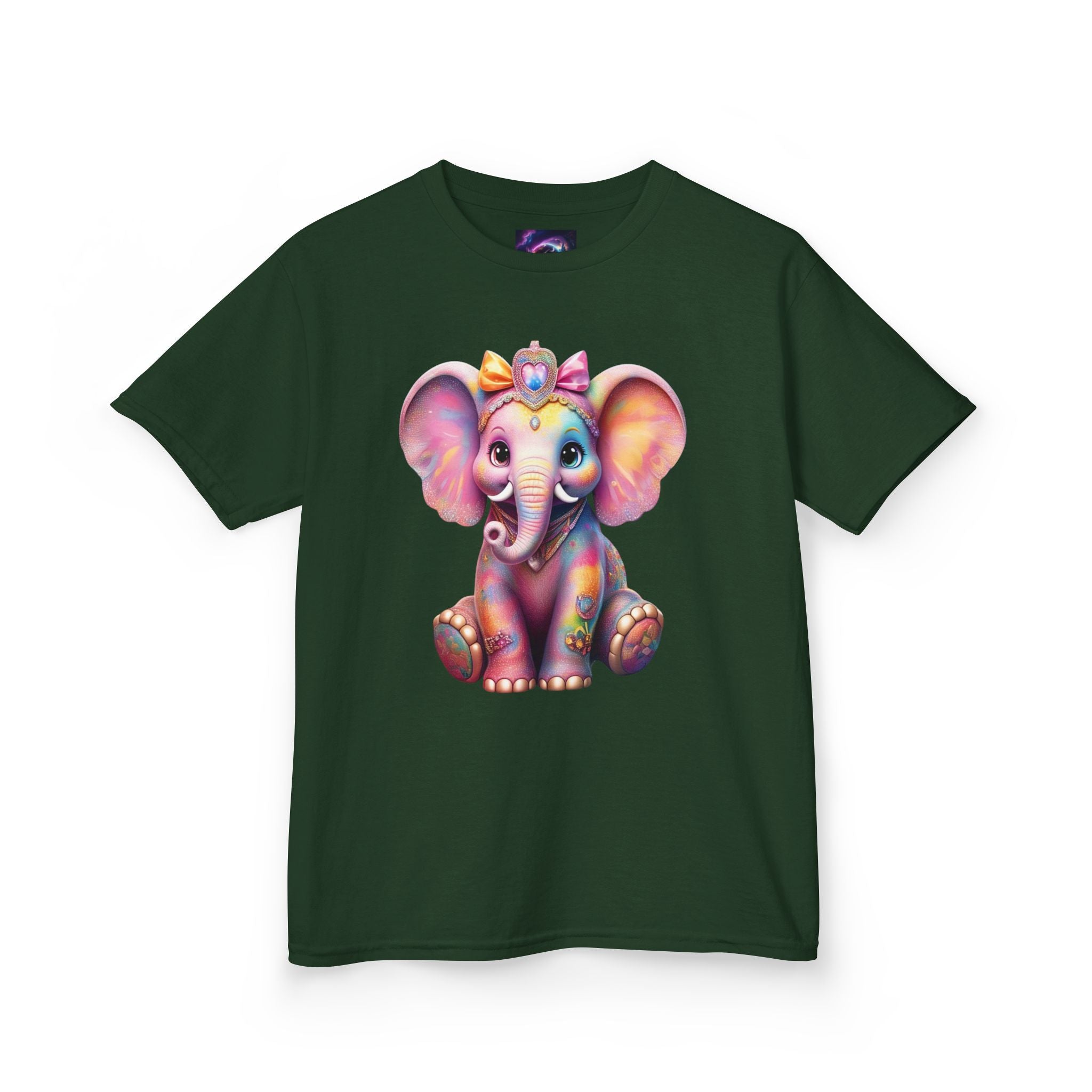 Colorful Elephant Kids Heavy Cotton Tee for Playful Adventures - S-Mart Shop Smart Treasures