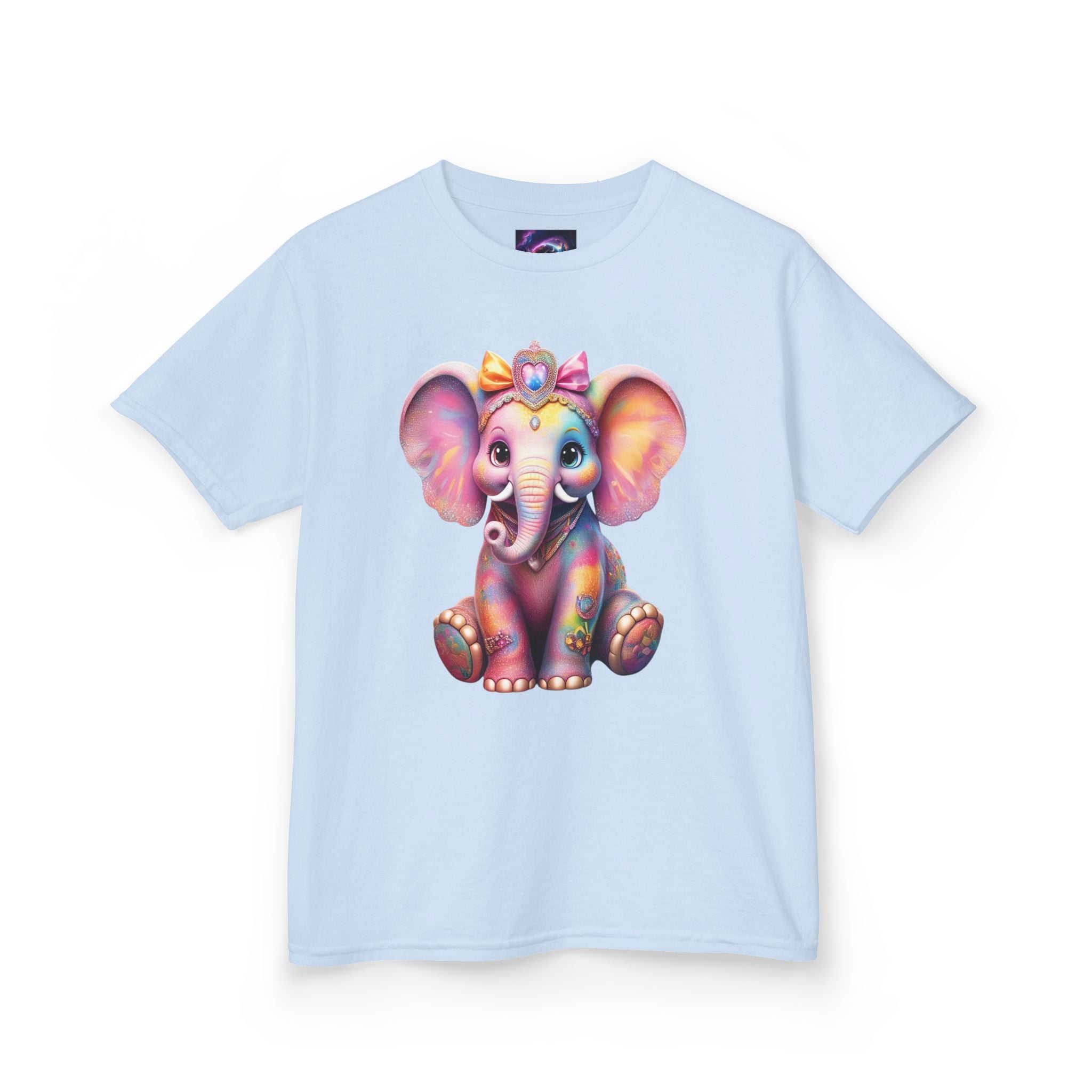 Colorful Elephant Kids Heavy Cotton Tee for Playful Adventures - S-Mart Shop Smart Treasures
