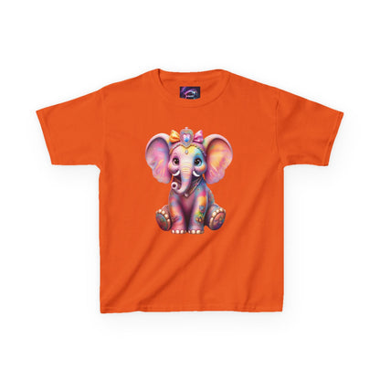 Colorful Elephant Kids Heavy Cotton Tee for Playful Adventures - S-Mart Shop Smart Treasures