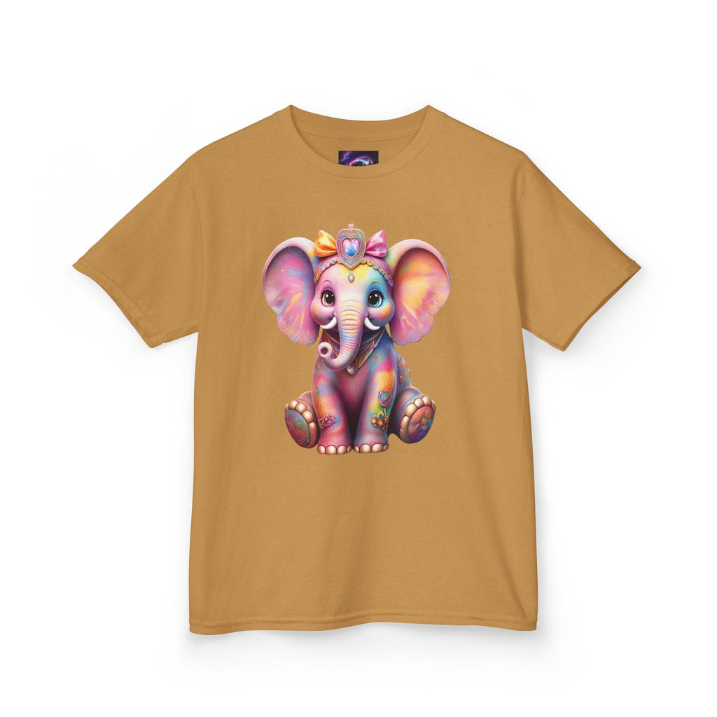 Colorful Elephant Kids Heavy Cotton Tee for Playful Adventures - S-Mart Shop Smart Treasures