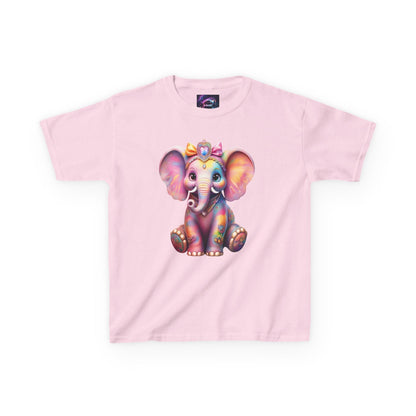 Colorful Elephant Kids Heavy Cotton Tee for Playful Adventures - S-Mart Shop Smart Treasures