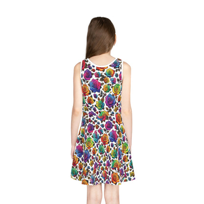 Colorful Floral Sleeveless Sundress for Girls - S-Mart Shop Smart Treasures