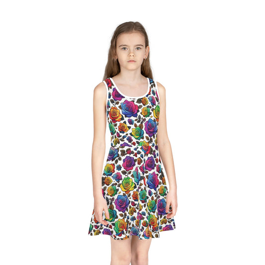 Colorful Floral Sleeveless Sundress for Girls - S-Mart Shop Smart Treasures
