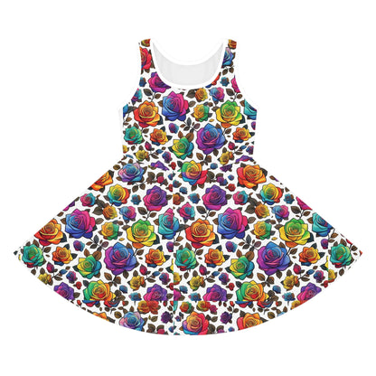 Colorful Floral Sleeveless Sundress for Girls - S-Mart Shop Smart Treasures