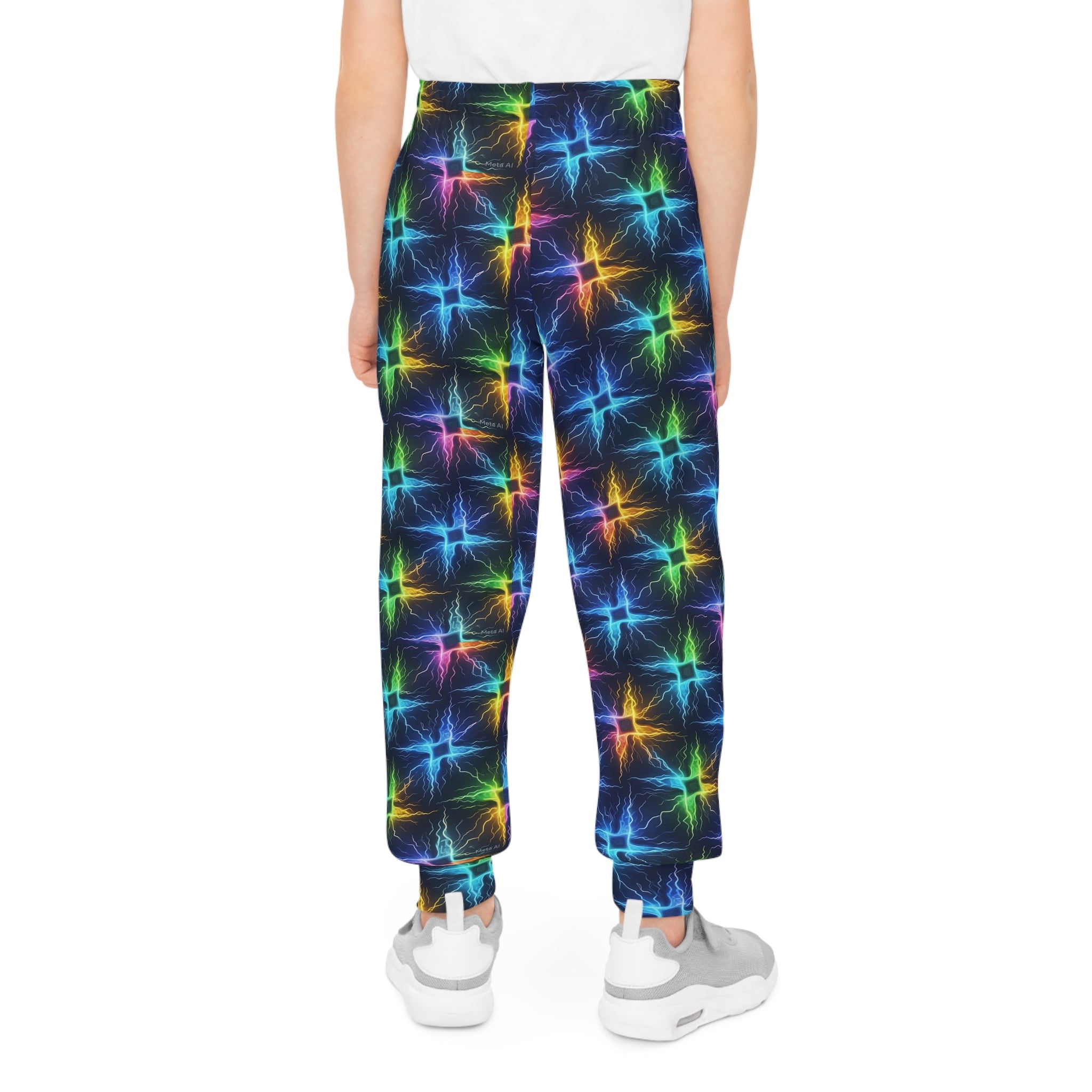 Colorful Neon Lightning Youth Joggers - Trendy & Comfortable Activewear - S-Mart Shop Smart Treasures