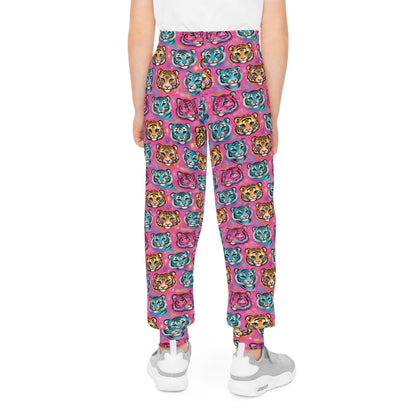 Colorful Tiger Print Youth Joggers - Fun & Stylish Activewear for Kids - S-Mart Shop Smart Treasures