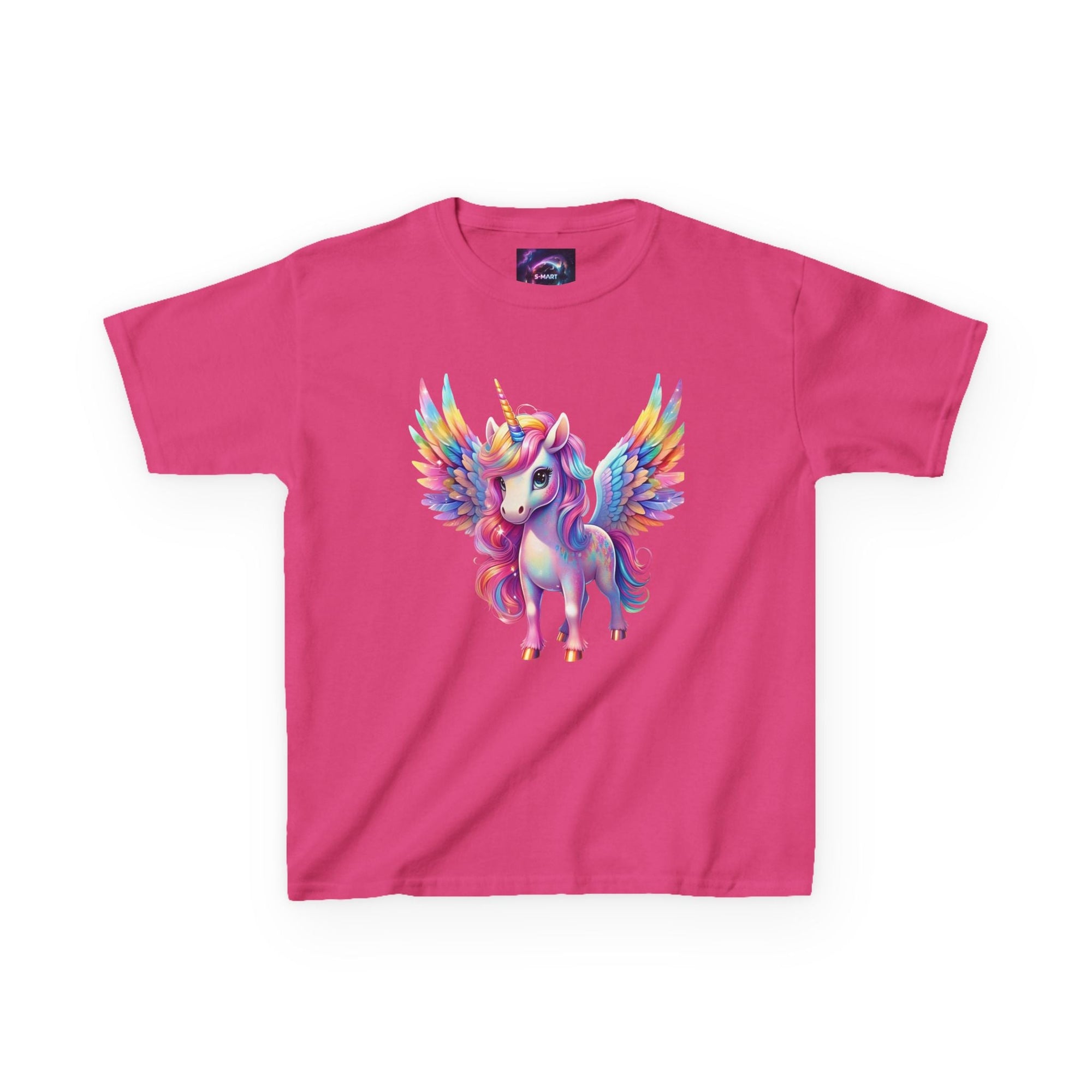 Colorful Unicorn Kids Heavy Cotton Tee - Fun & Whimsical Shirt for Magical Play - S - Mart Shop Smart Treasures