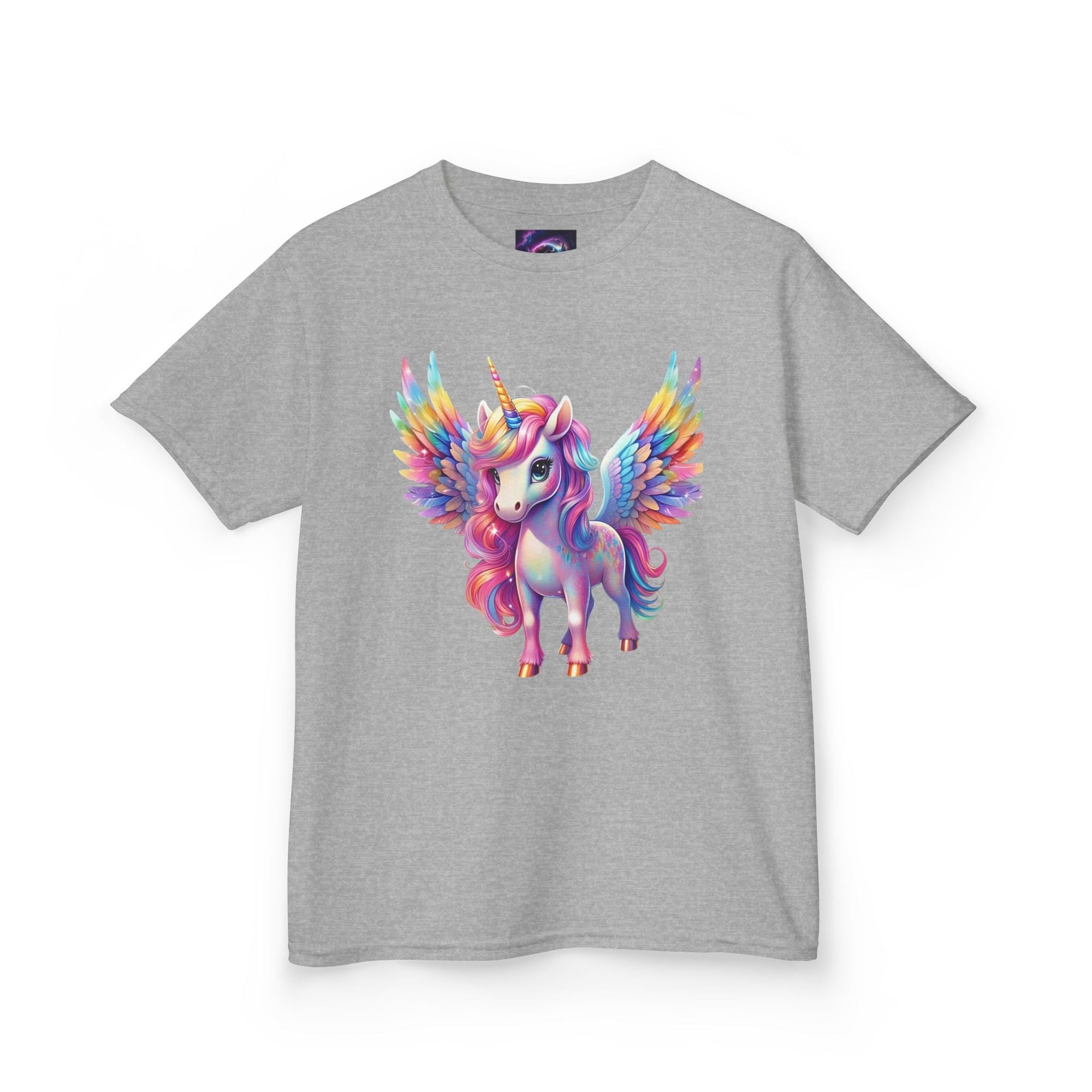 Colorful Unicorn Kids Heavy Cotton Tee - Fun & Whimsical Shirt for Magical Play - S - Mart Shop Smart Treasures