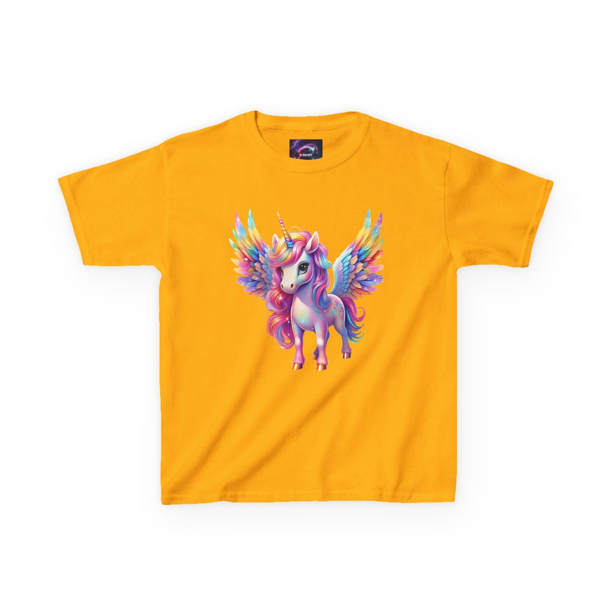 Colorful Unicorn Kids Heavy Cotton Tee - Fun & Whimsical Shirt for Magical Play - S - Mart Shop Smart Treasures