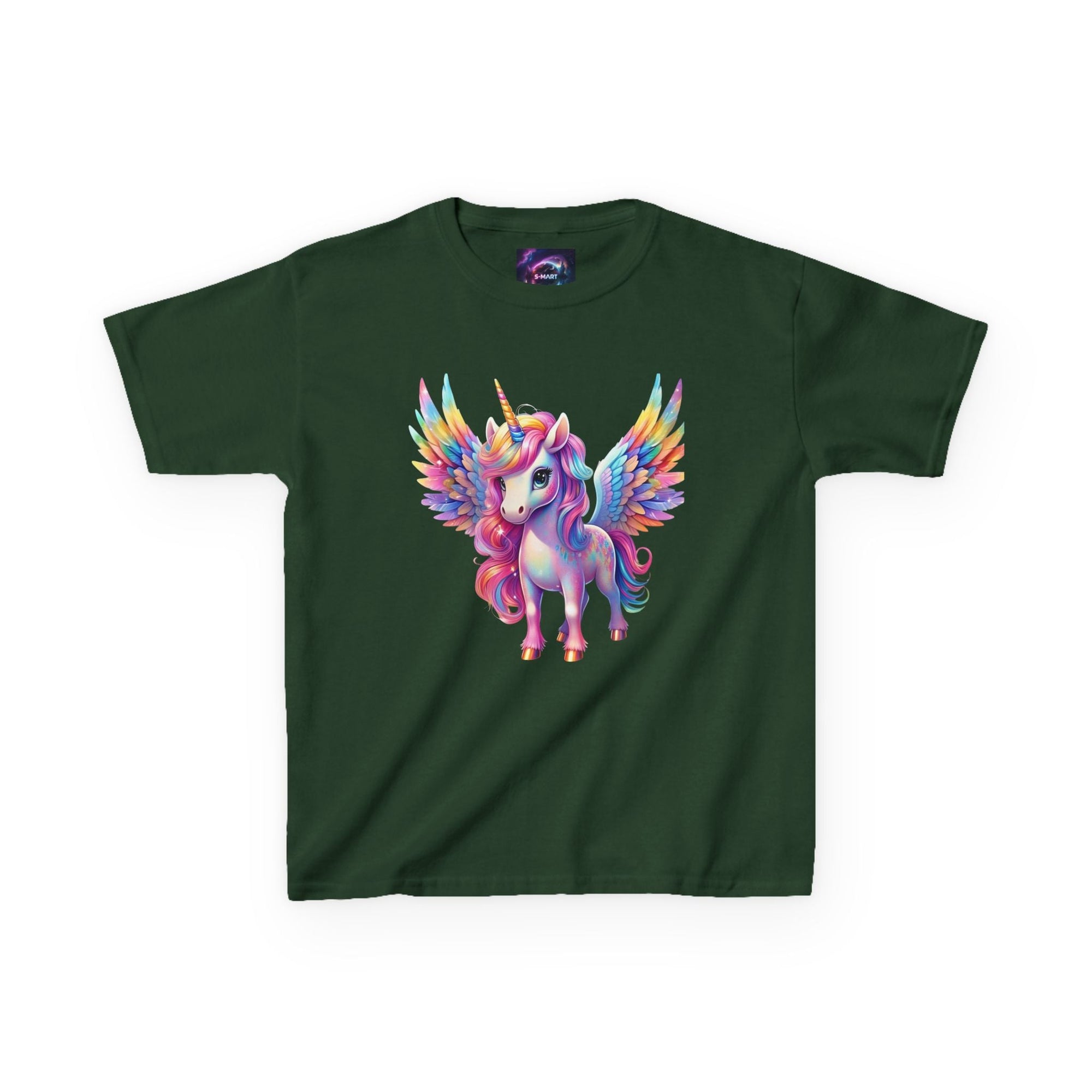 Colorful Unicorn Kids Heavy Cotton Tee - Fun & Whimsical Shirt for Magical Play - S - Mart Shop Smart Treasures