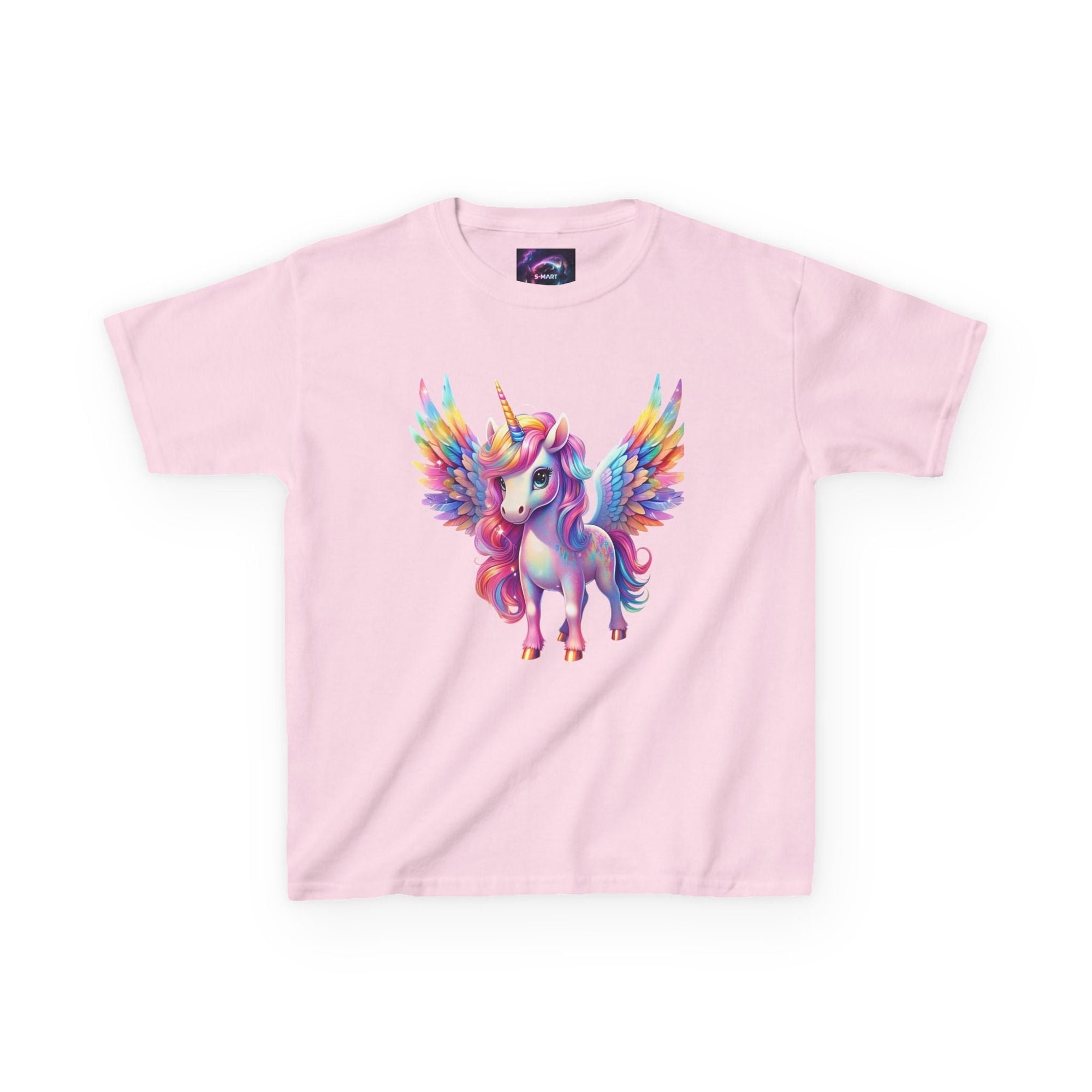 Colorful Unicorn Kids Heavy Cotton Tee - Fun & Whimsical Shirt for Magical Play - S - Mart Shop Smart Treasures