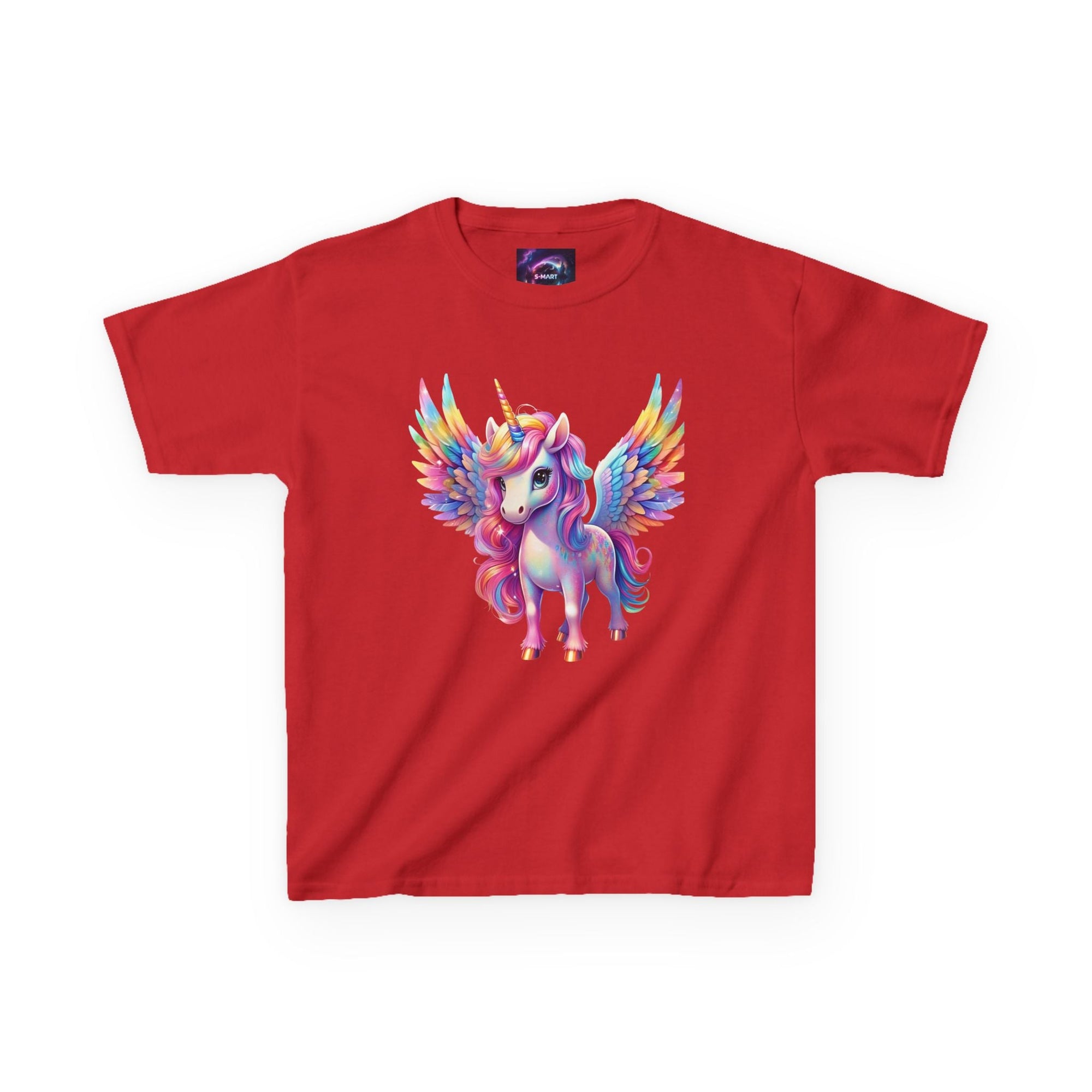 Colorful Unicorn Kids Heavy Cotton Tee - Fun & Whimsical Shirt for Magical Play - S - Mart Shop Smart Treasures