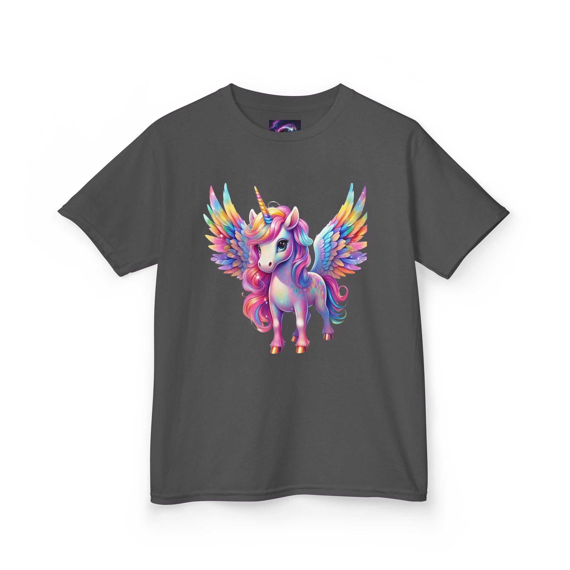 Colorful Unicorn Kids Heavy Cotton Tee - Fun & Whimsical Shirt for Magical Play - S - Mart Shop Smart Treasures