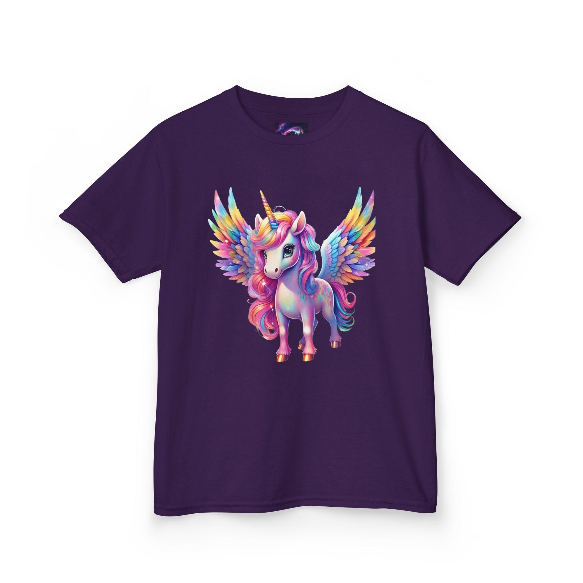 Colorful Unicorn Kids Heavy Cotton Tee - Fun & Whimsical Shirt for Magical Play - S - Mart Shop Smart Treasures