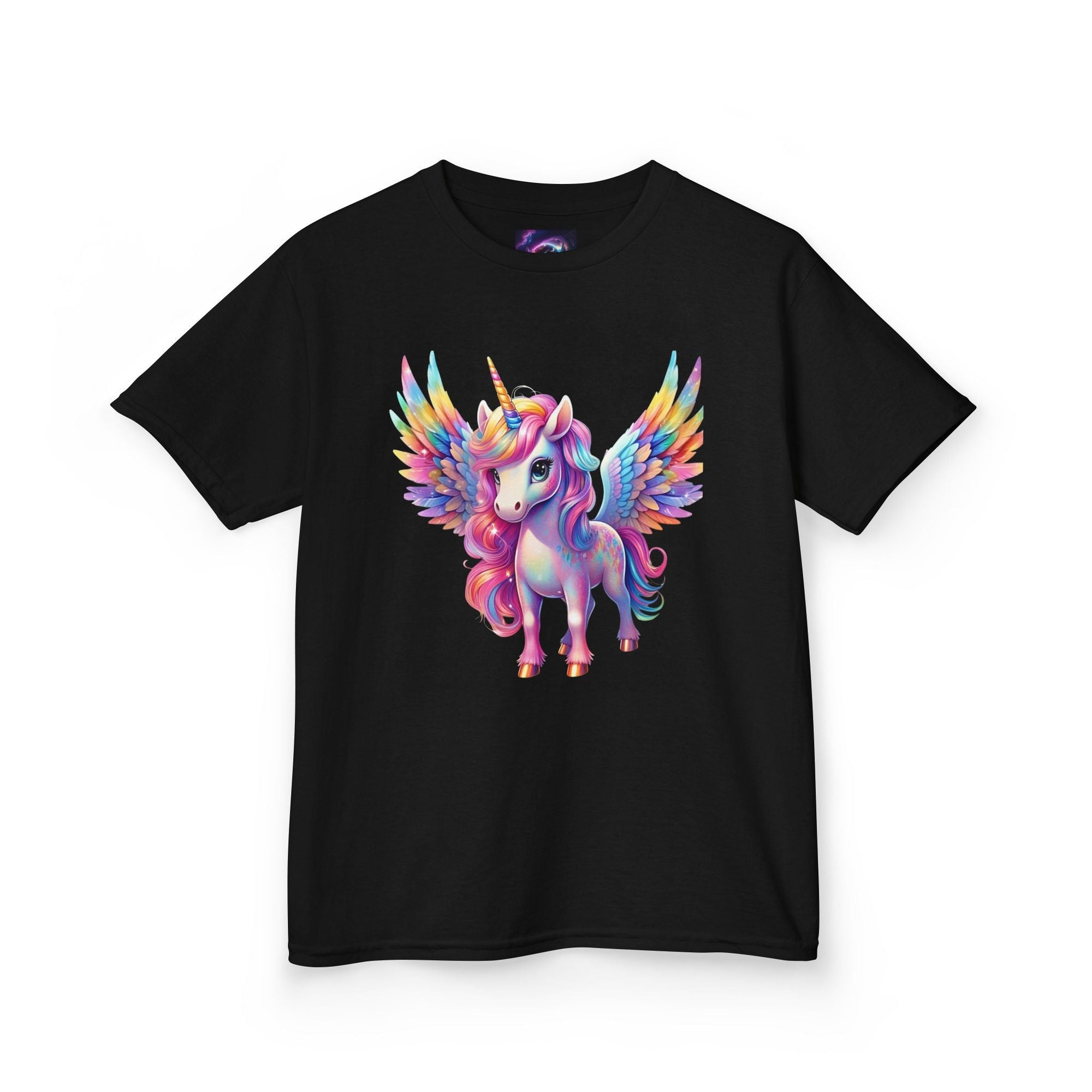 Colorful Unicorn Kids Heavy Cotton Tee - Fun & Whimsical Shirt for Magical Play - S - Mart Shop Smart Treasures