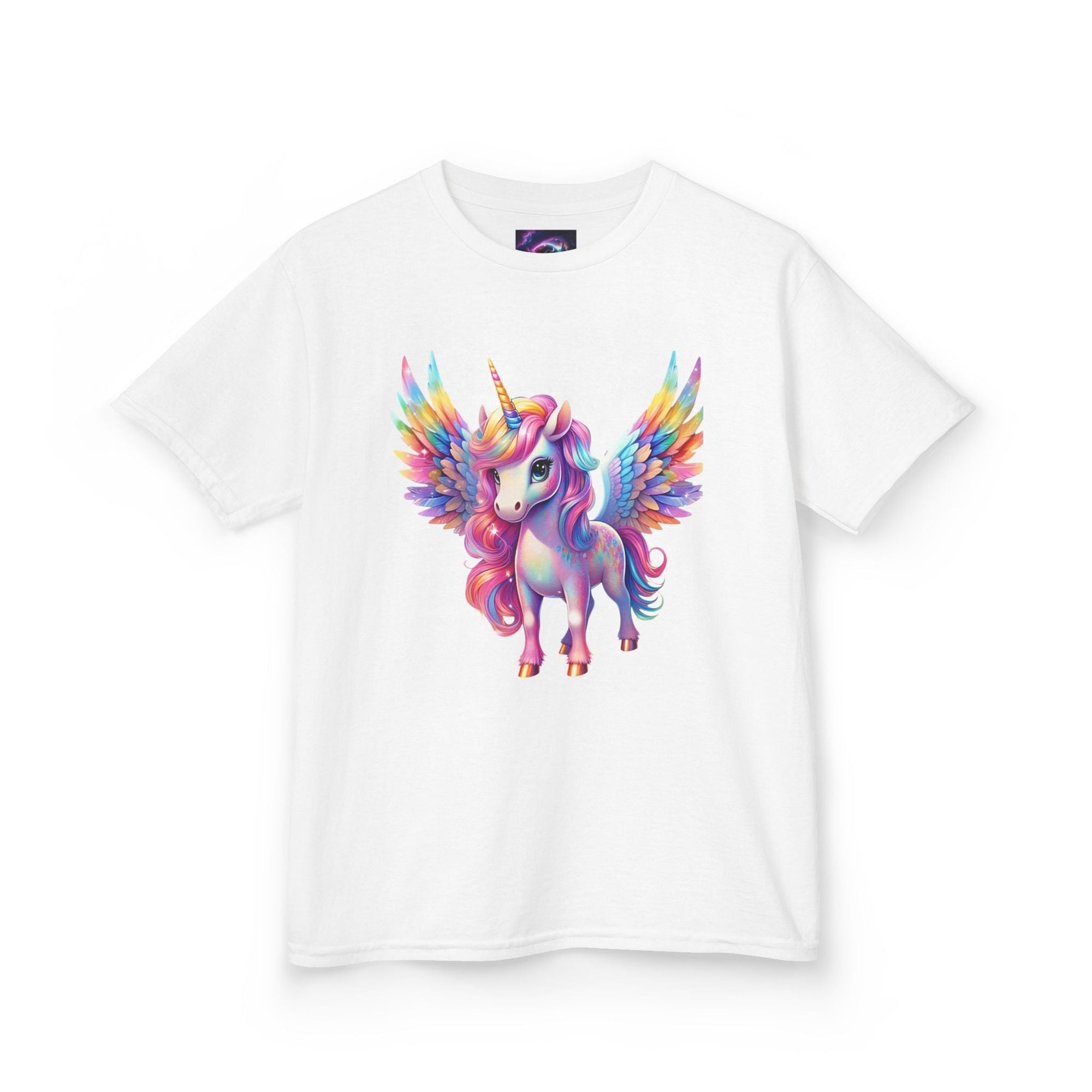 Colorful Unicorn Kids Heavy Cotton Tee - Fun & Whimsical Shirt for Magical Play - S - Mart Shop Smart Treasures