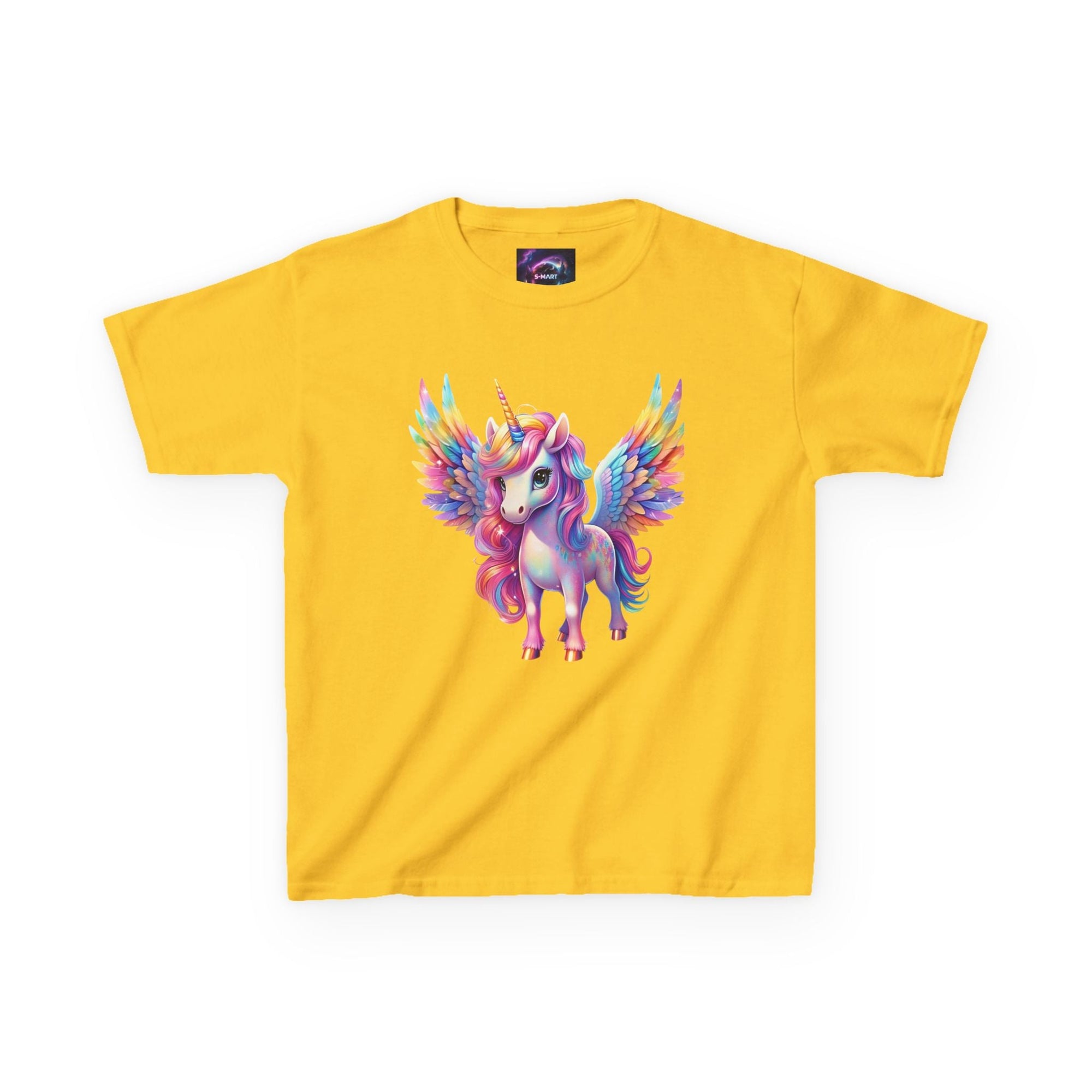 Colorful Unicorn Kids Heavy Cotton Tee - Fun & Whimsical Shirt for Magical Play - S - Mart Shop Smart Treasures