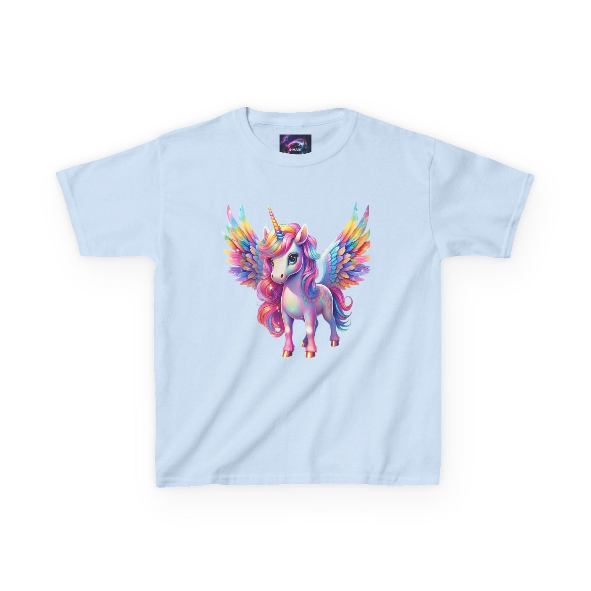 Colorful Unicorn Kids Heavy Cotton Tee - Fun & Whimsical Shirt for Magical Play - S - Mart Shop Smart Treasures