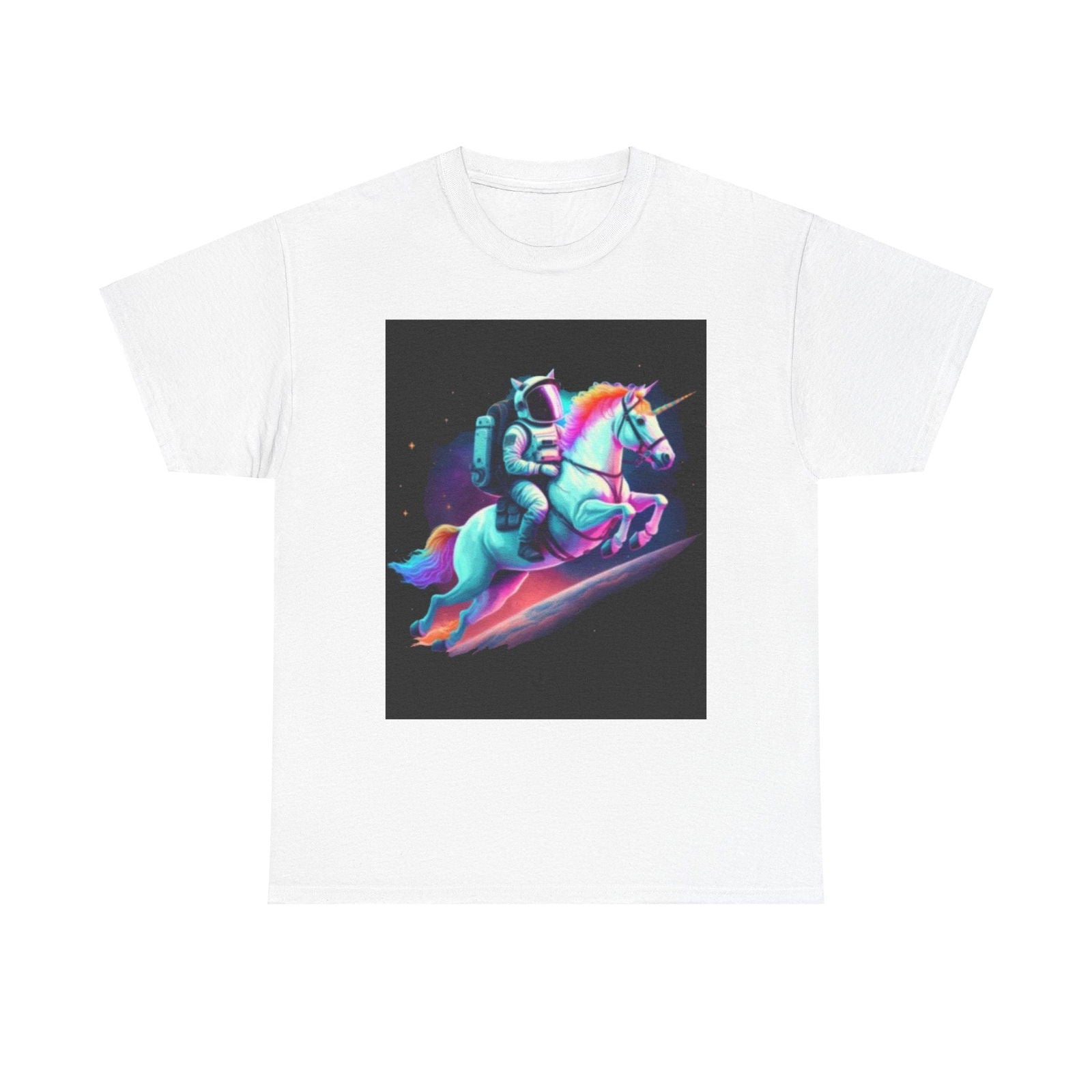 Cosmic Unicorn Graphic Tee - Unisex Heavy Cotton T-Shirt - S - Mart Shop Smart Treasures