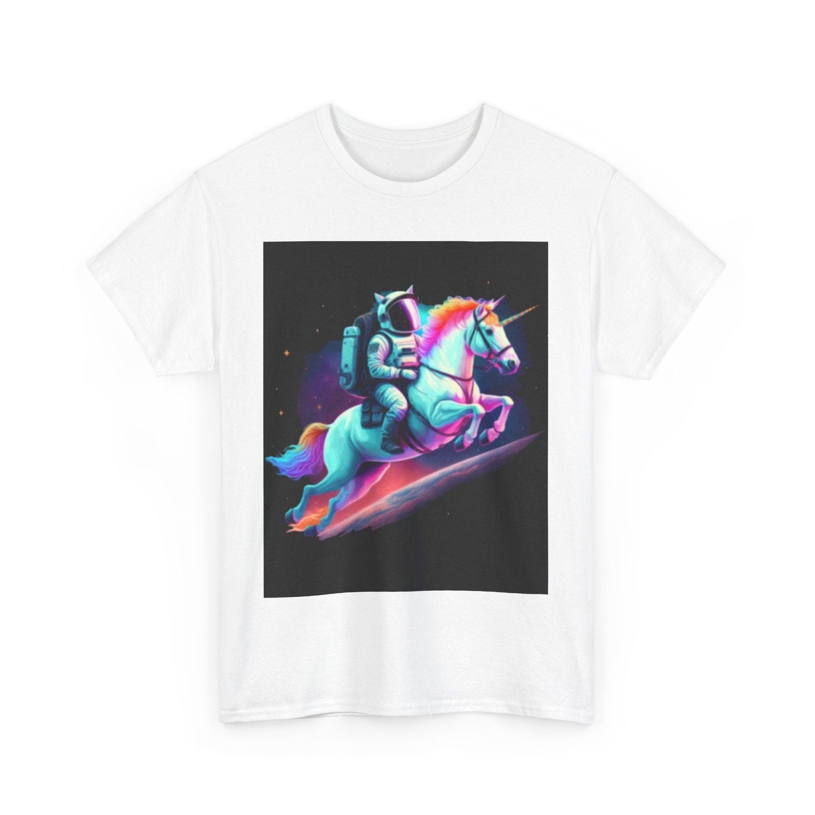 Cosmic Unicorn Graphic Tee - Unisex Heavy Cotton T-Shirt - S - Mart Shop Smart Treasures