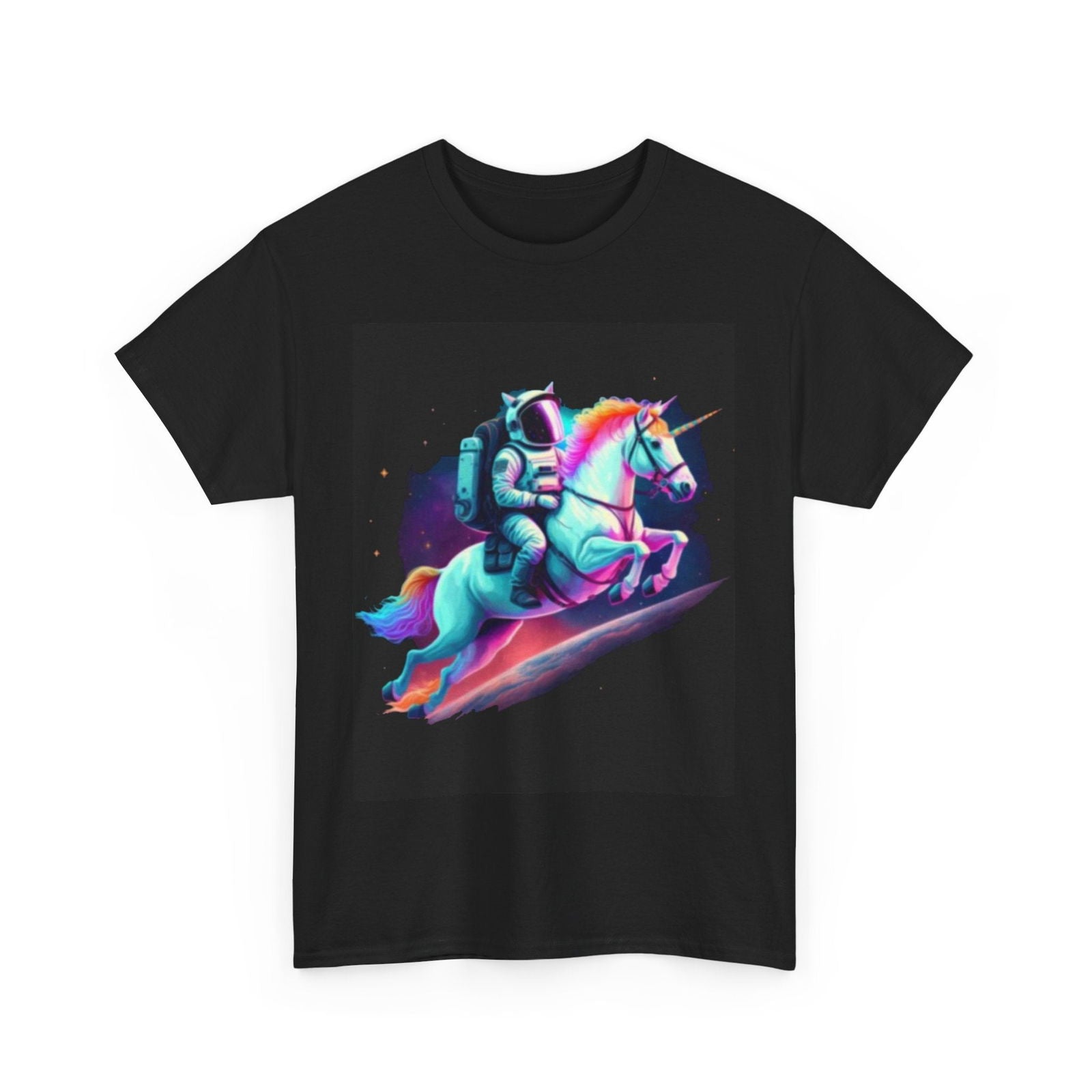 Cosmic Unicorn Graphic Tee - Unisex Heavy Cotton T-Shirt - S - Mart Shop Smart Treasures
