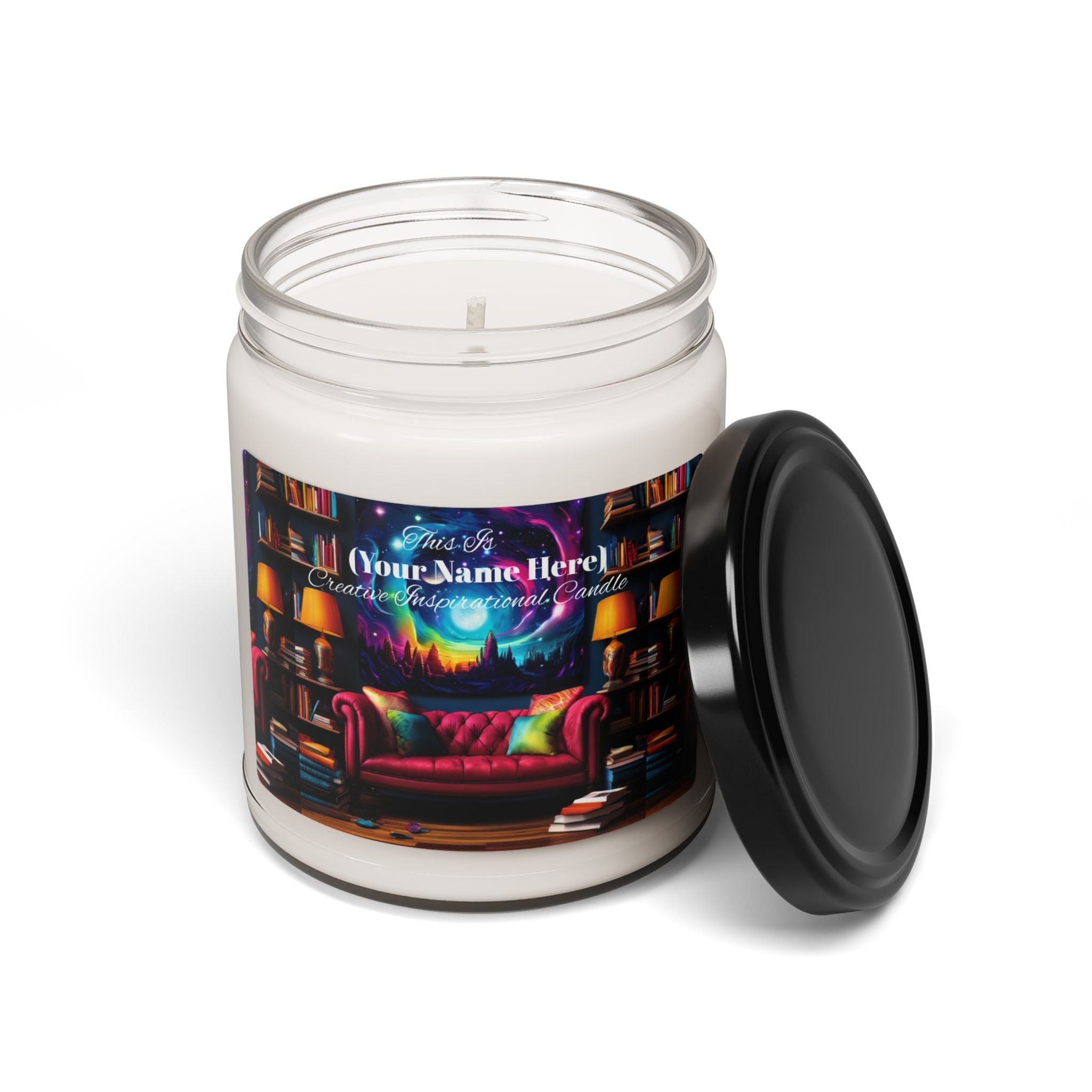 Cozy Reading Nook Customizable Your Name Here Scented Soy Candle - 9oz - S-Mart Shop Smart Treasures